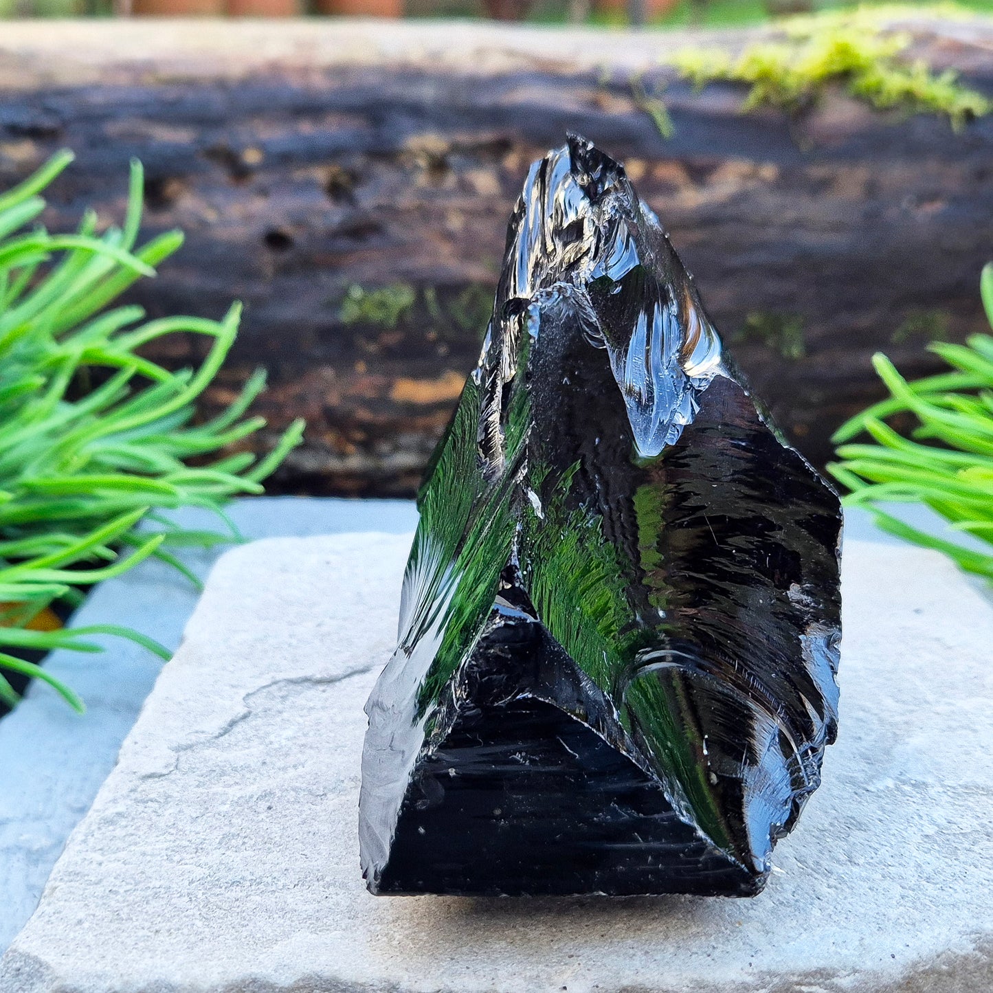 Black Obsidian - Natural, Self Standing, Eye-catching addition to any collection, display or altar