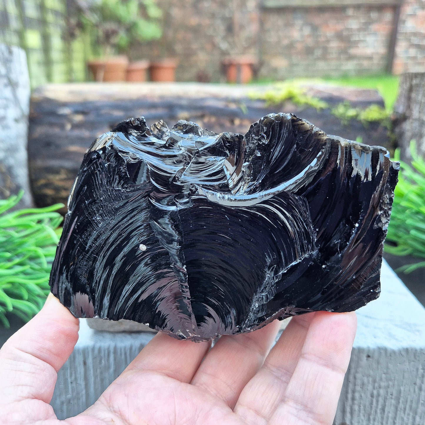 Black Obsidian - Natural, Self Standing, Eye-catching addition to any collection, display or altar