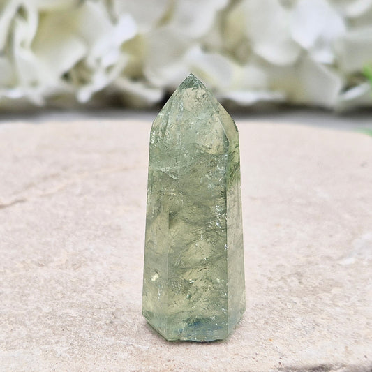Prasiolite Polished Crystal Standing Point, AAA grade