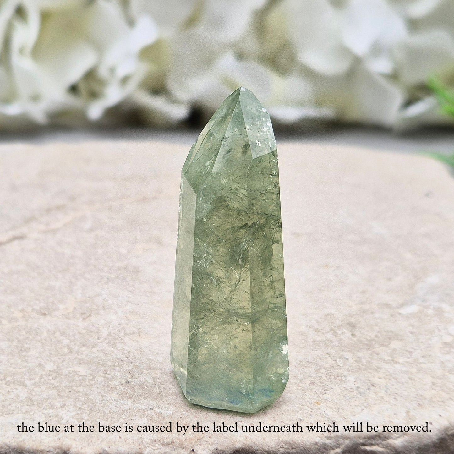 AAA Grade Prasiolite Point – Premium green quartz with soothing, heart-based energy. Supports emotional renewal, balance, and a calm, loving connection within.
