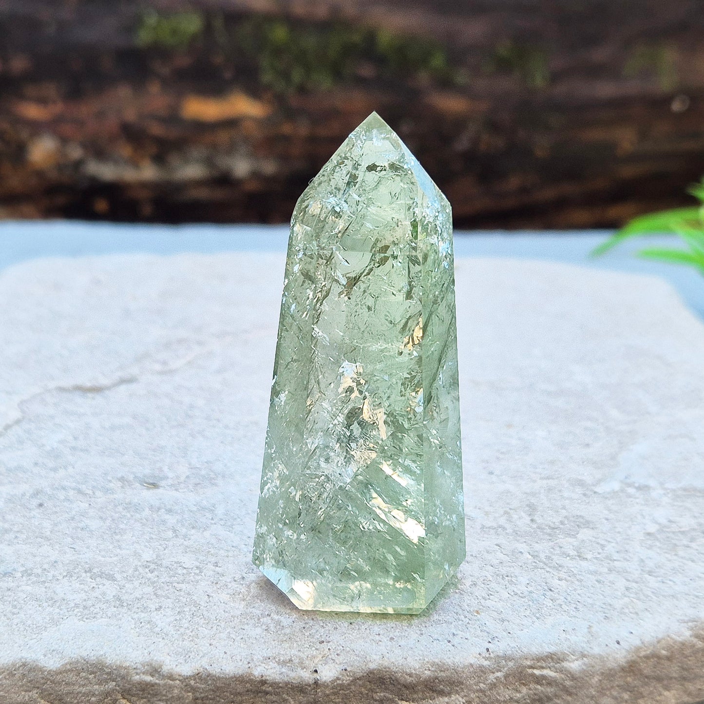 Prasiolite Standing Point, AAA grade Green Quartz Crystal