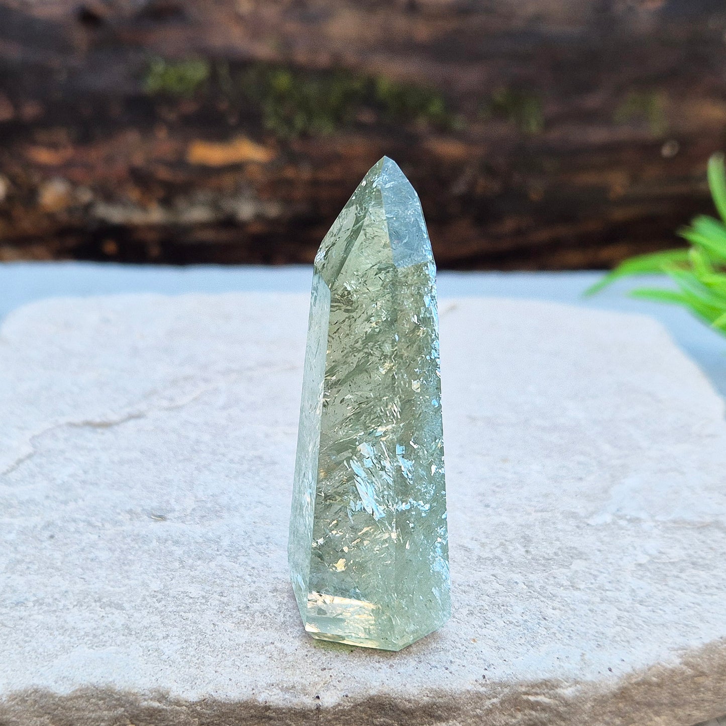 Prasiolite Standing Point, AAA grade Green Quartz Crystal