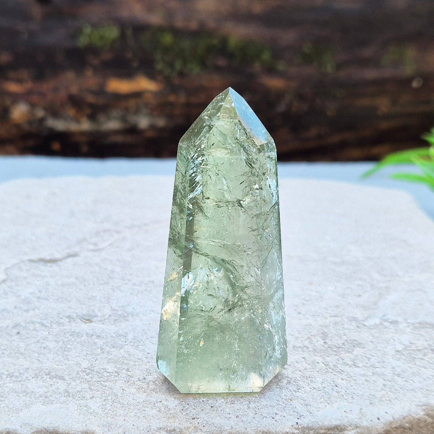 Prasiolite Standing Point, AAA grade Green Quartz Crystal