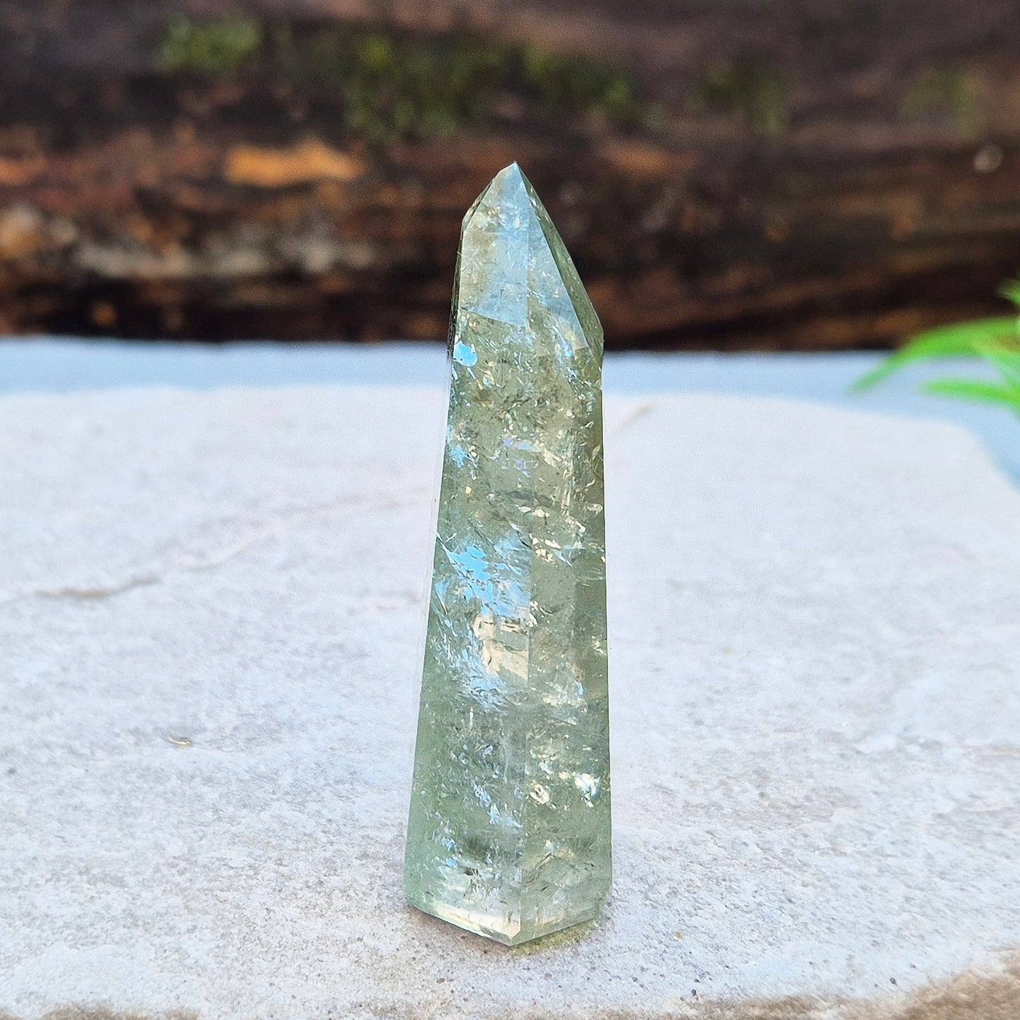 Prasiolite Standing Point, AAA grade Green Quartz Crystal