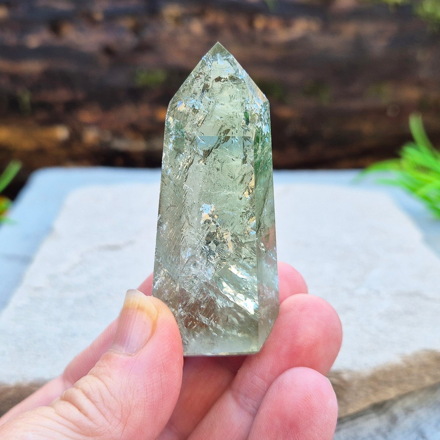 Prasiolite Standing Point, AAA grade Green Quartz Crystal
