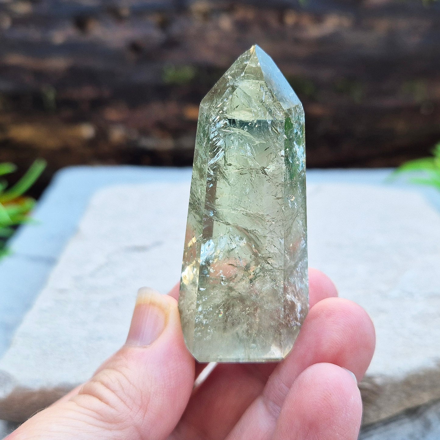 Prasiolite Standing Point, AAA grade Green Quartz Crystal