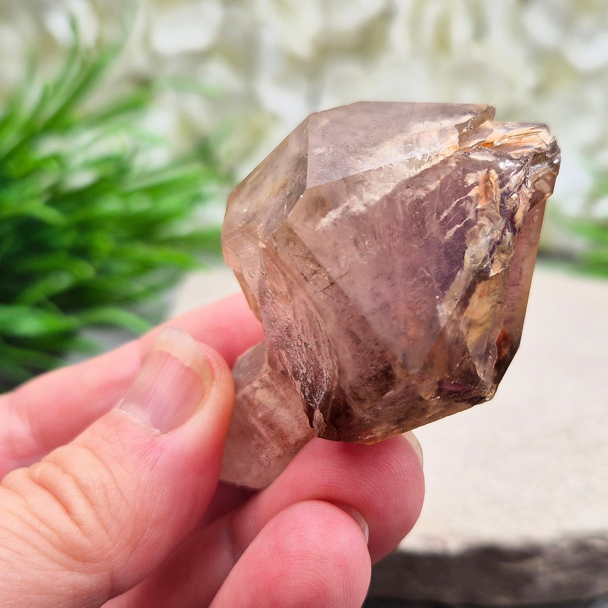 Smoky Amethyst  Crystal Sceptre.Amplify energy and direct healing to the core. Balance energies and harness the healing properties of Smoky Quartz and Amethyst.