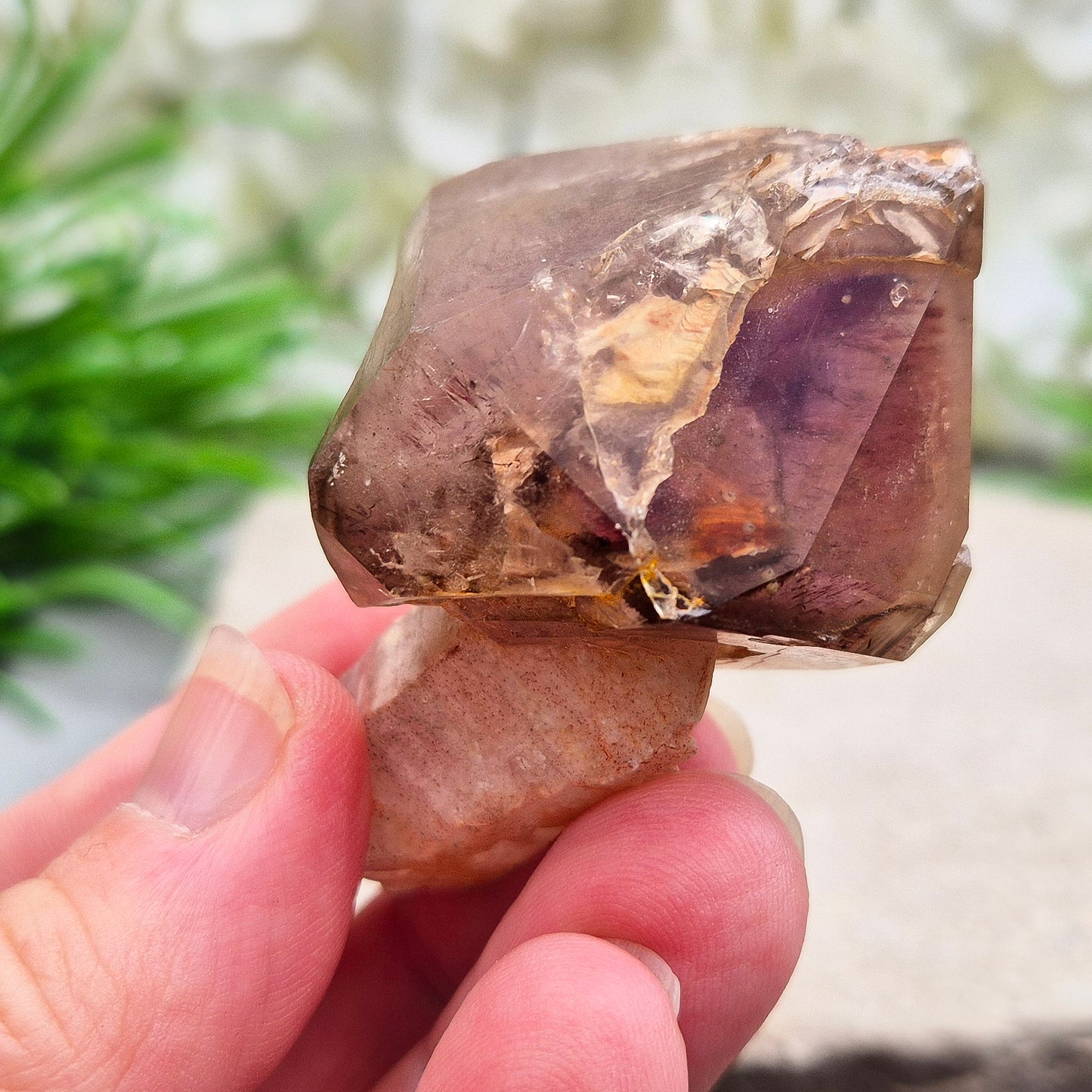Smoky Amethyst  Crystal Sceptre.Amplify energy and direct healing to the core. Balance energies and harness the healing properties of Smoky Quartz and Amethyst.