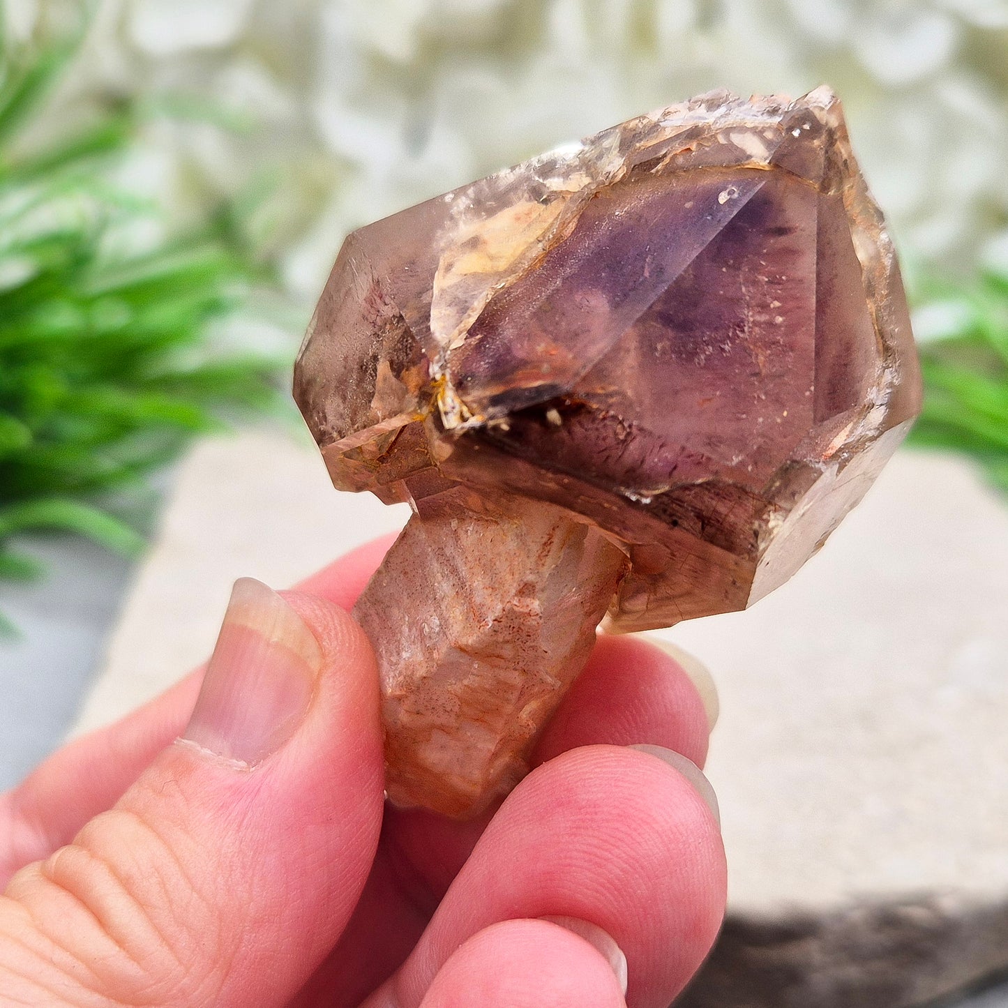 Smoky Amethyst  Crystal Sceptre.Amplify energy and direct healing to the core. Balance energies and harness the healing properties of Smoky Quartz and Amethyst.