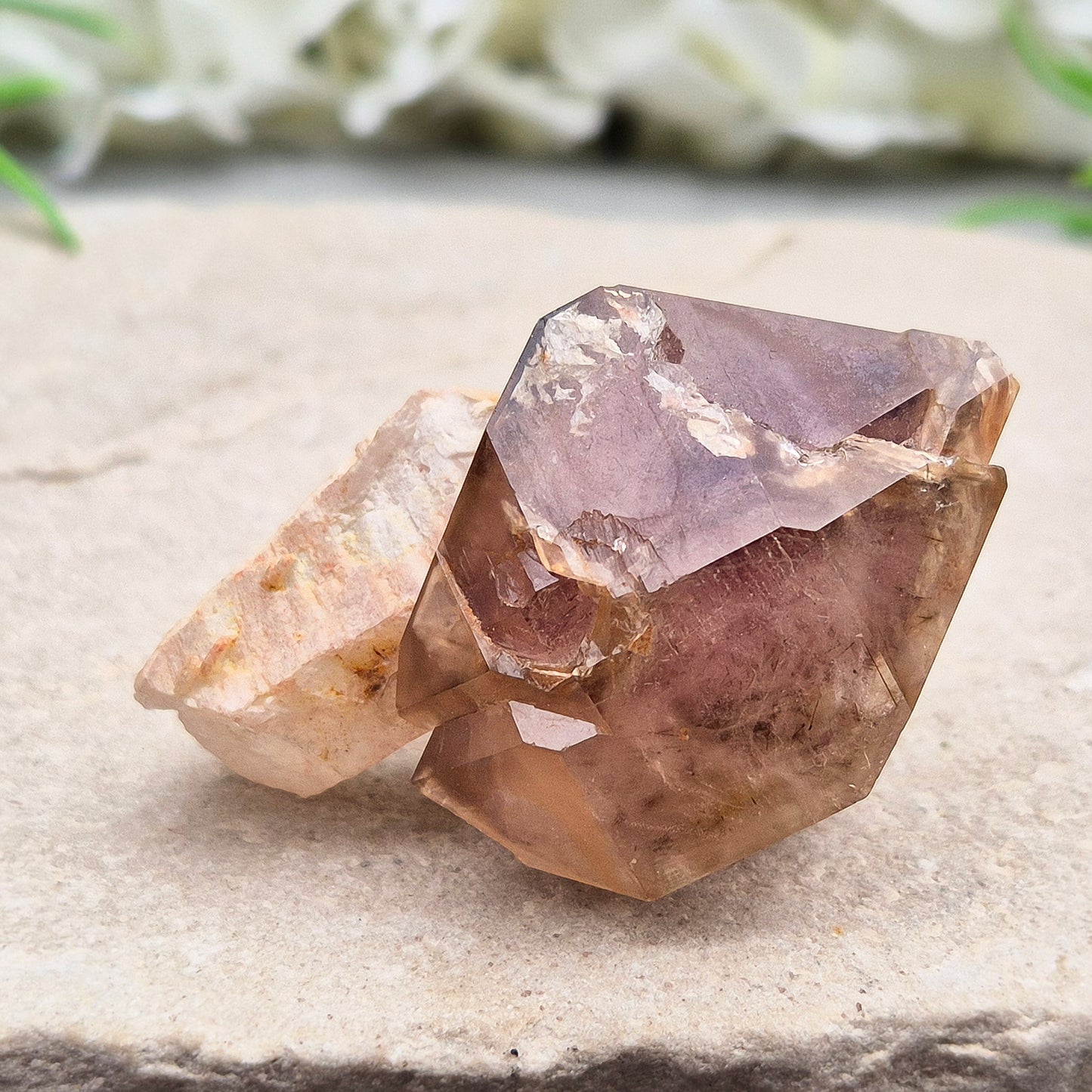 Smoky Amethyst  Crystal Sceptre.Amplify energy and direct healing to the core. Balance energies and harness the healing properties of Smoky Quartz and Amethyst.