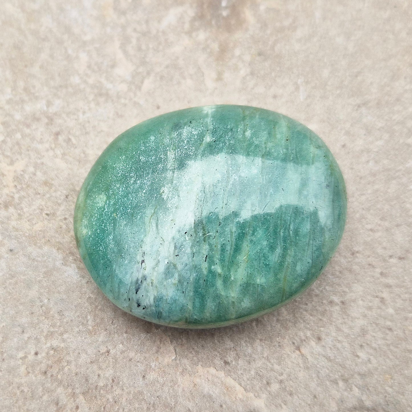 Amazonite Crystal Palm Stone, Pocket Gemstone