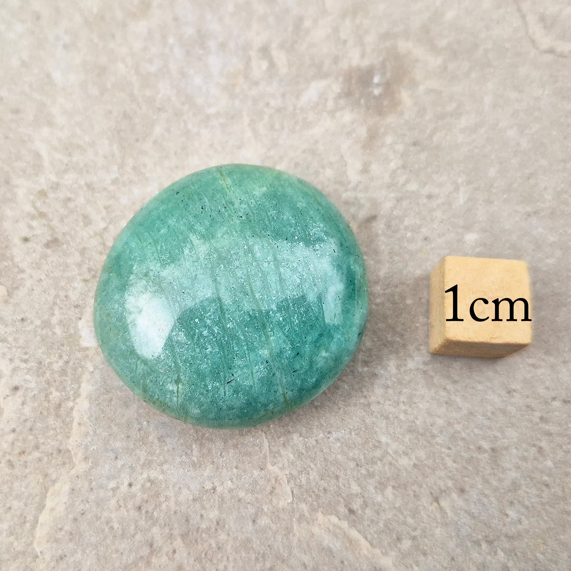 Polished Amazonite galets with calming, balanced energy. Ideal for easing stress, open communication, and supportive everyday use.