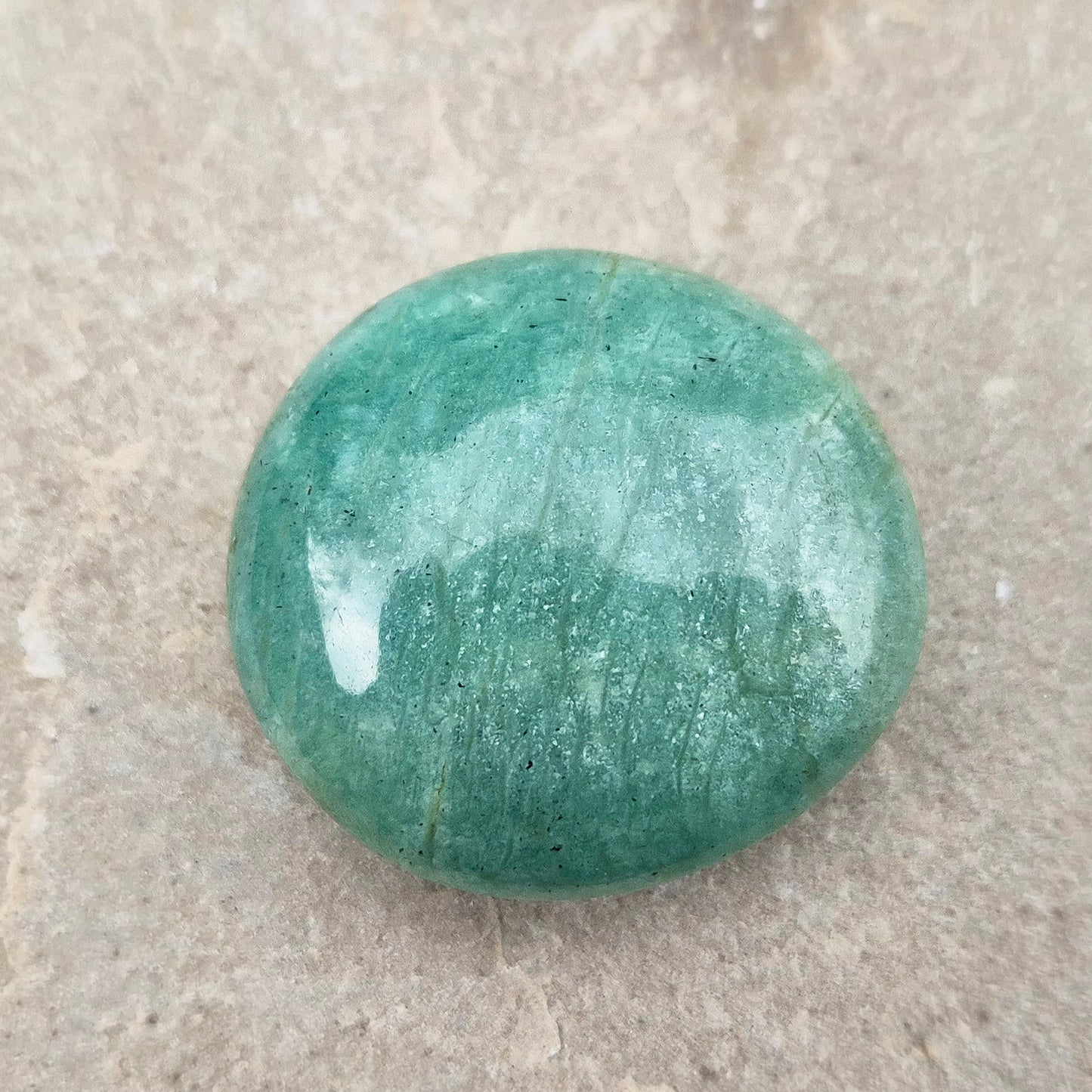 Polished Amazonite galets with calming, balanced energy. Ideal for easing stress, open communication, and supportive everyday use.