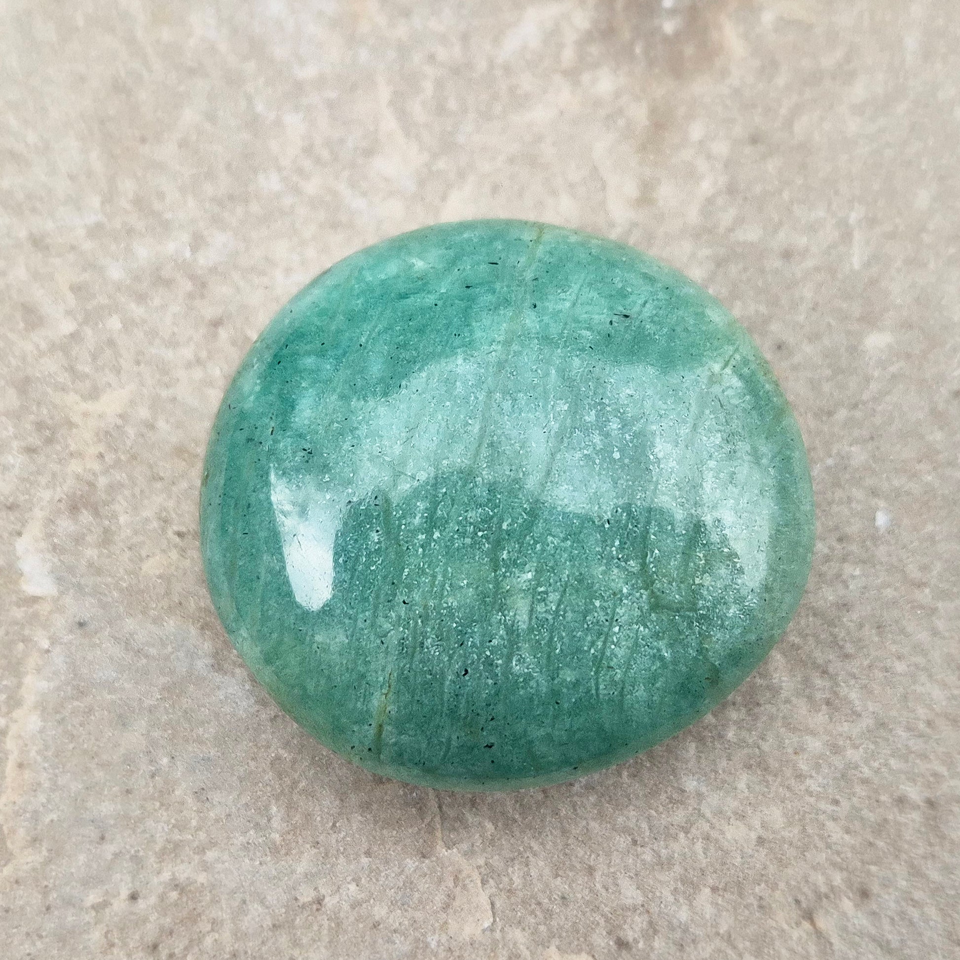 Polished Amazonite galets with calming, balanced energy. Ideal for easing stress, open communication, and supportive everyday use.