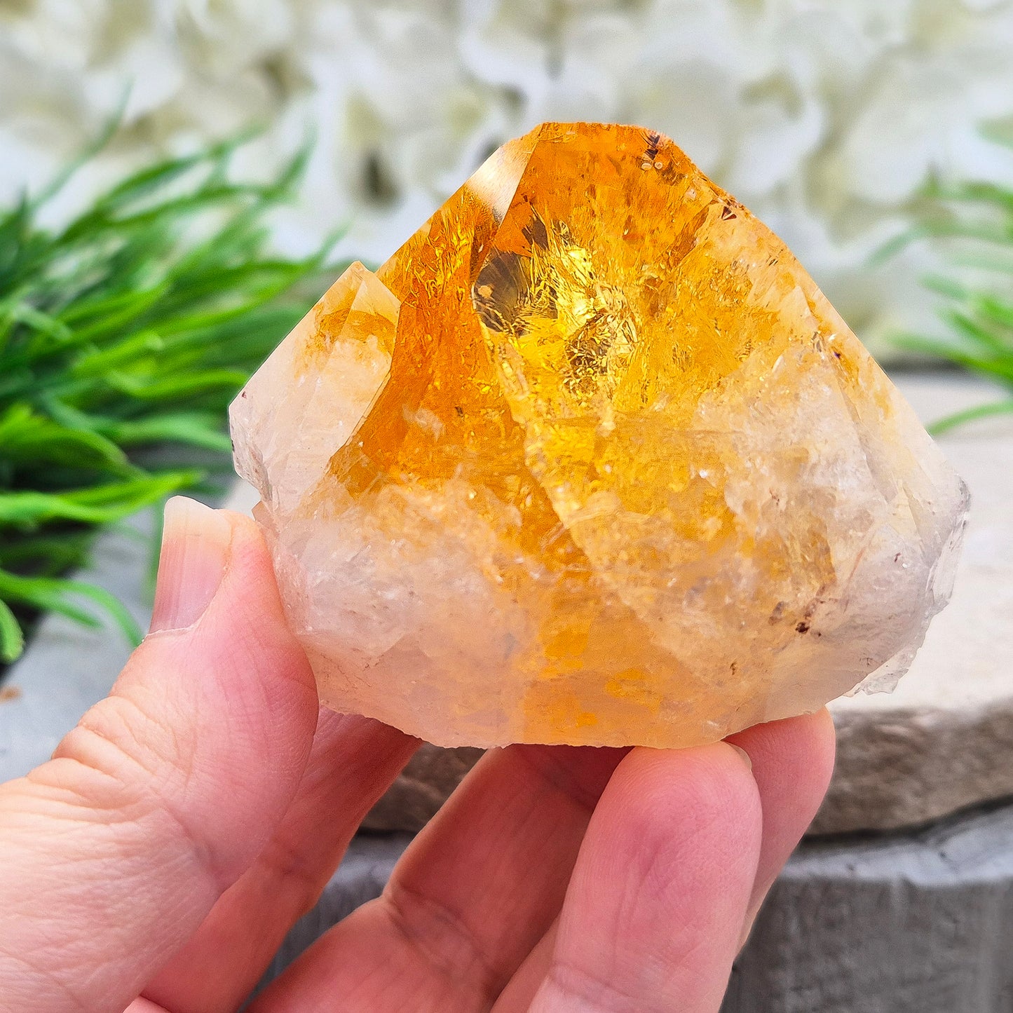 Citrine Cut Base Crystal Point