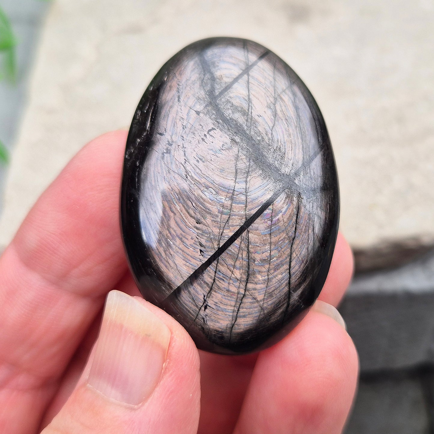 Polished Violet Hypersthene offering calm, grounding energy. A supportive crystal for inner strength, emotional balance, intuitive insight, and spiritual connection.