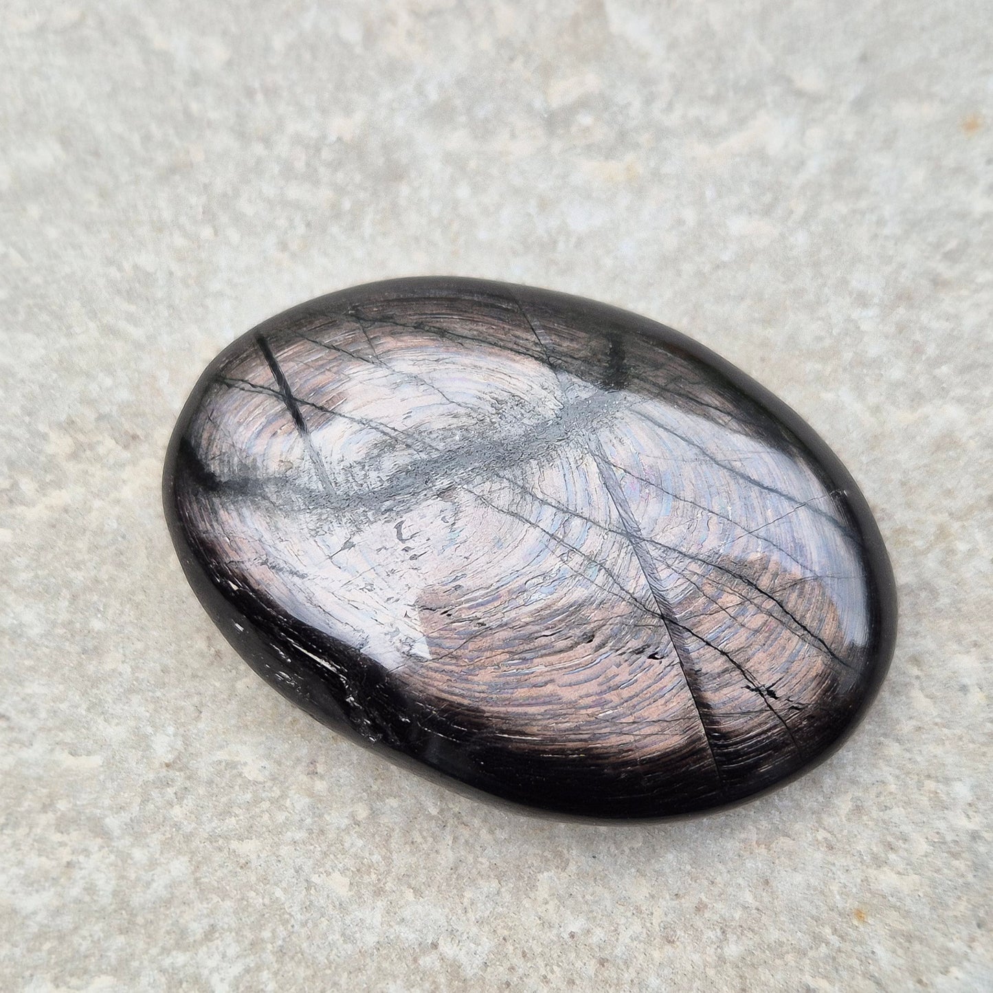 Polished Violet Hypersthene offering calm, grounding energy. A supportive crystal for inner strength, emotional balance, intuitive insight, and spiritual connection.