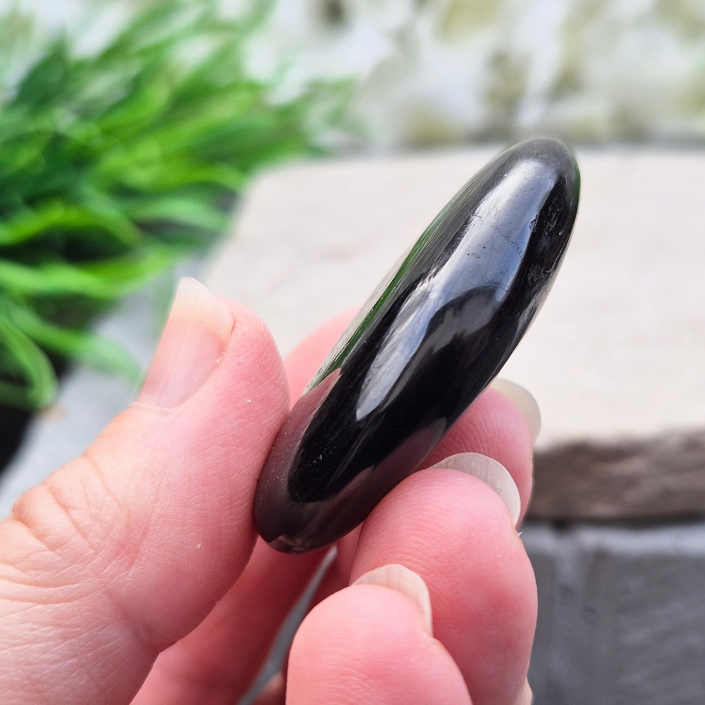 Violet Hypersthene Crystal Palm Stone, Pocket Gemstone