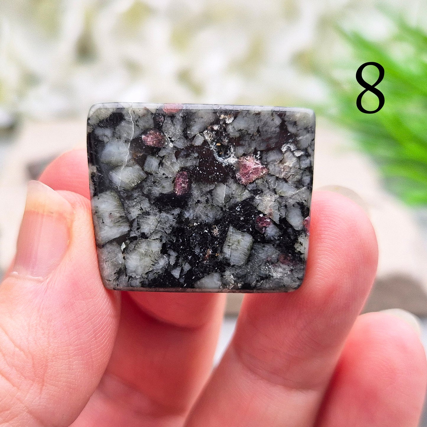 Eudialyte Crystal, Grade A Polished Gemstone