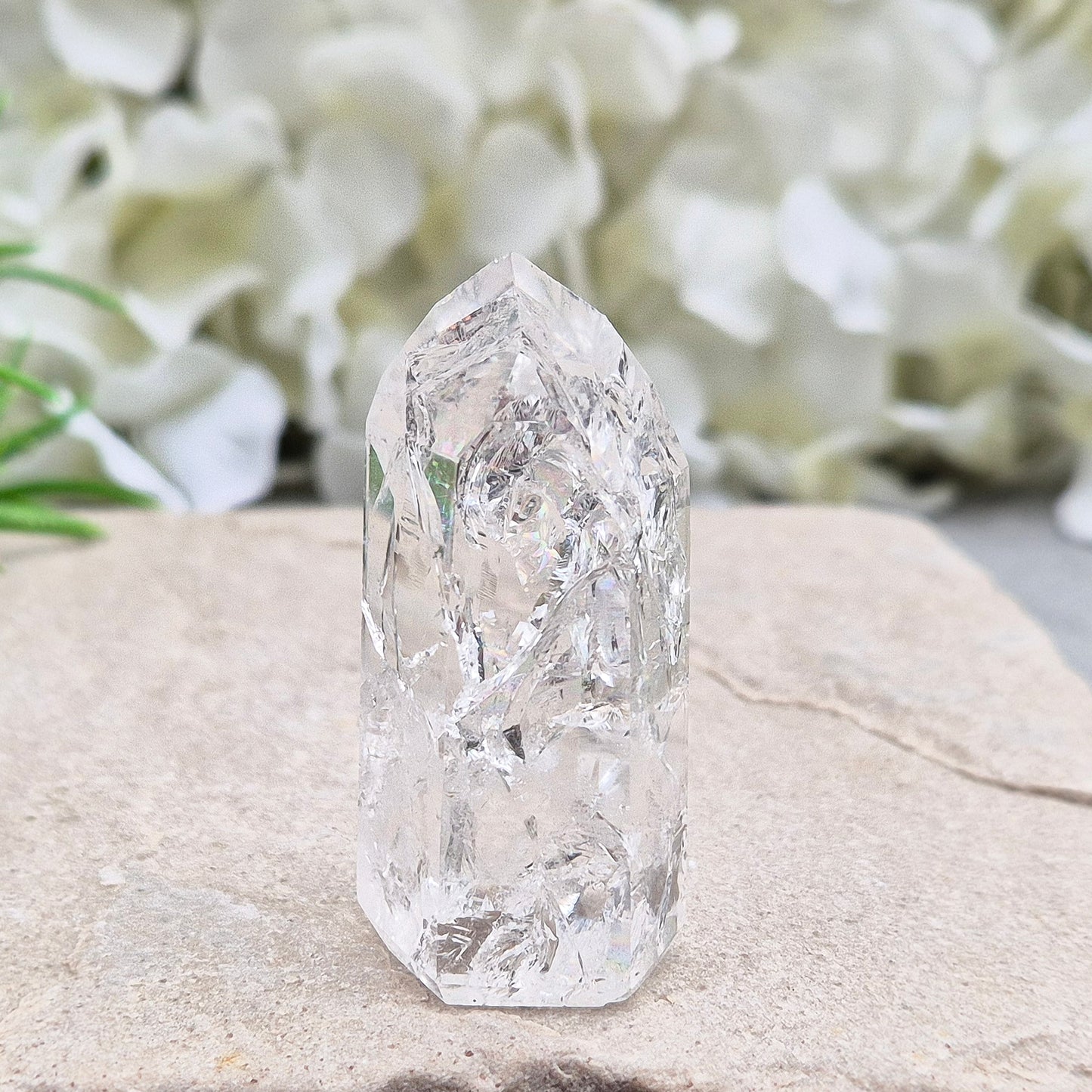 Fire and Ice Quartz Point, Rainbow Quartz Crystal