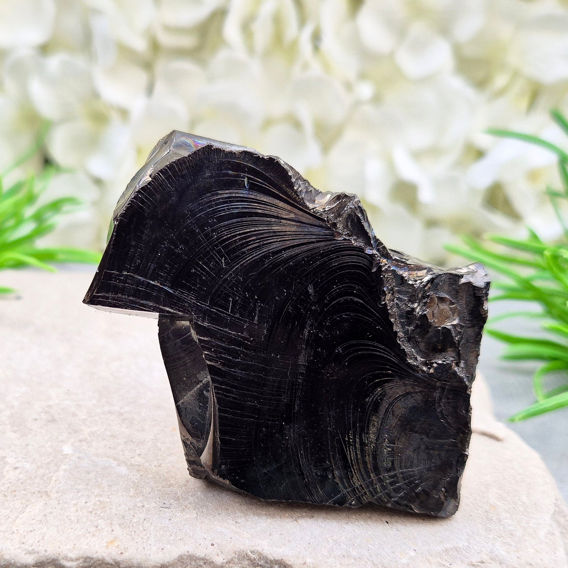 Colombian Shungite – uncommon carbon-based stone with natural rainbow flashes. Strong grounding and protective energy for home, work or meditation.
