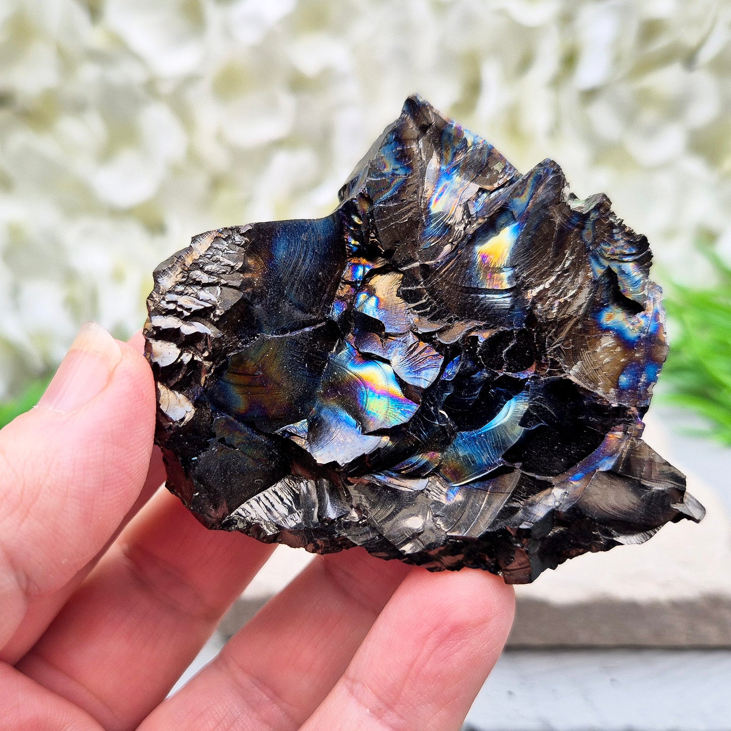Raw Colombian Shungite from a rare carbon deposit. Grounding, protective and naturally iridescent. Perfect for home energy work and crystal collectors.