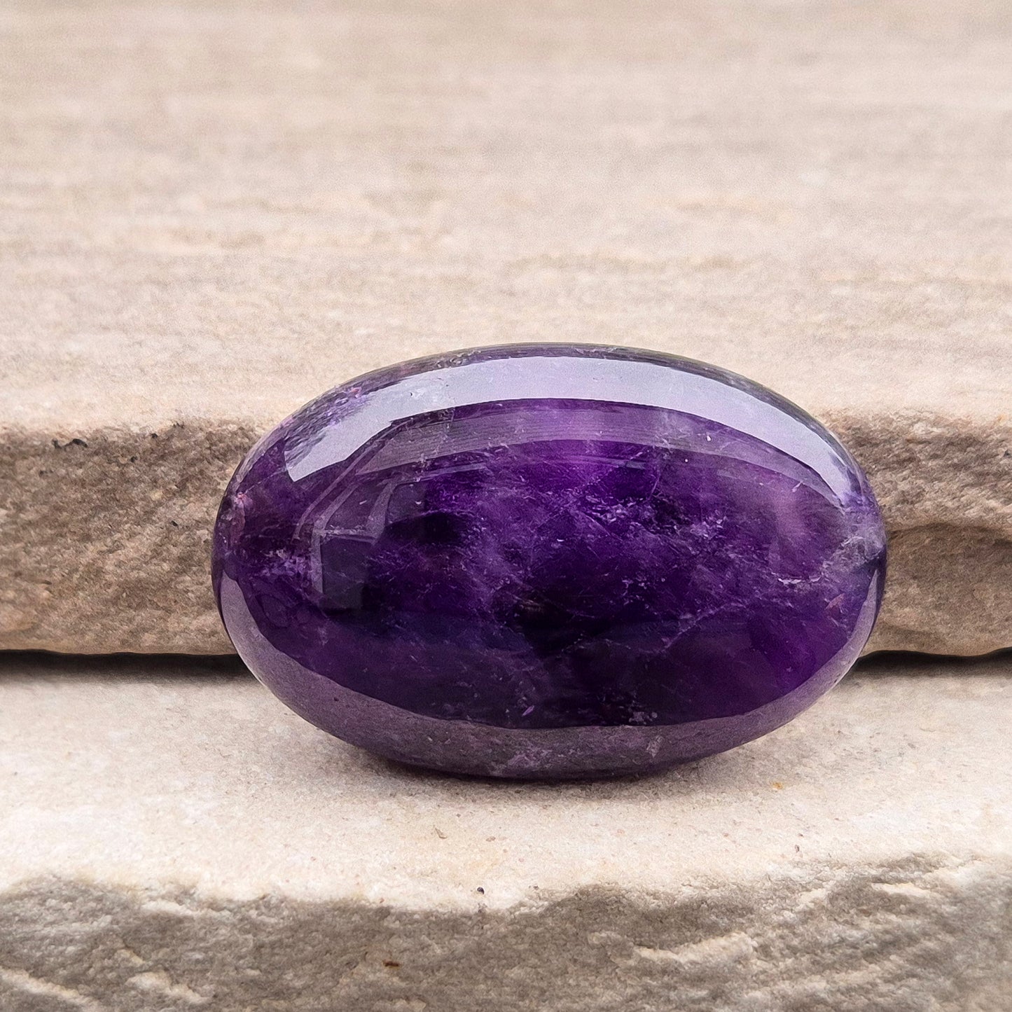 Amethyst Crystal Palm Stone, Polished Gemstone