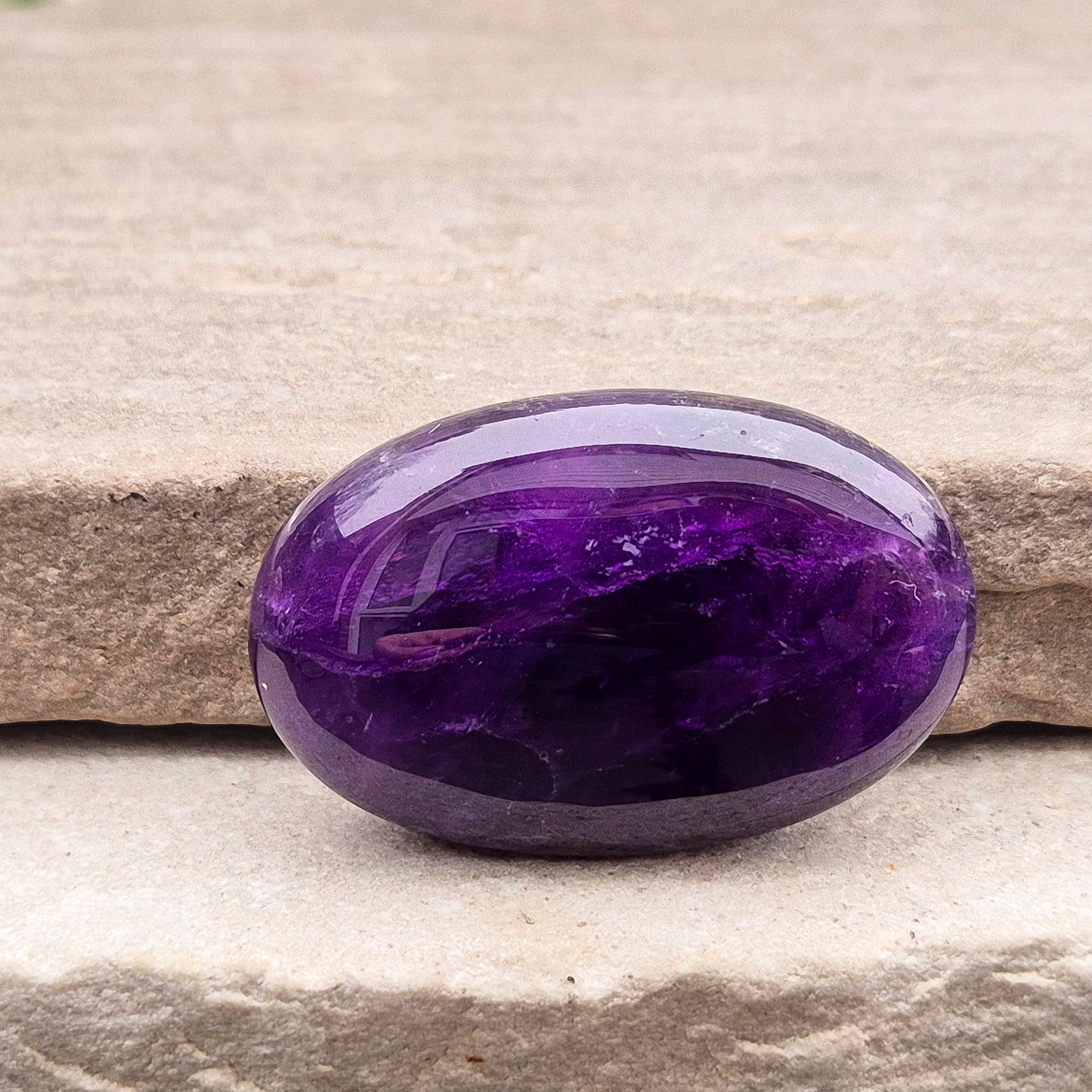 Amethyst Crystal Palm Stone, Polished Gemstone