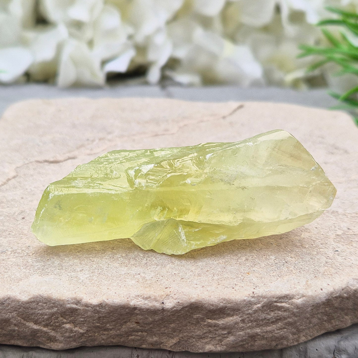 Green Calcite Crystal, Natural Gemstone, 33 to 35