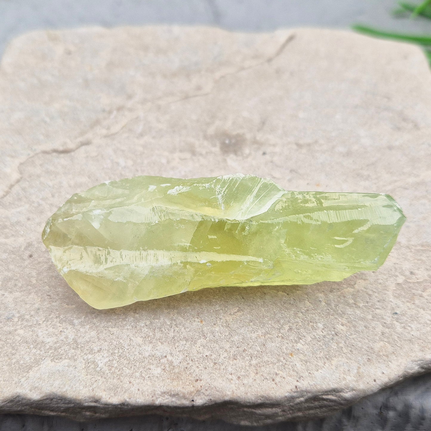 Green Calcite Crystal, Natural Gemstone, 33 to 35