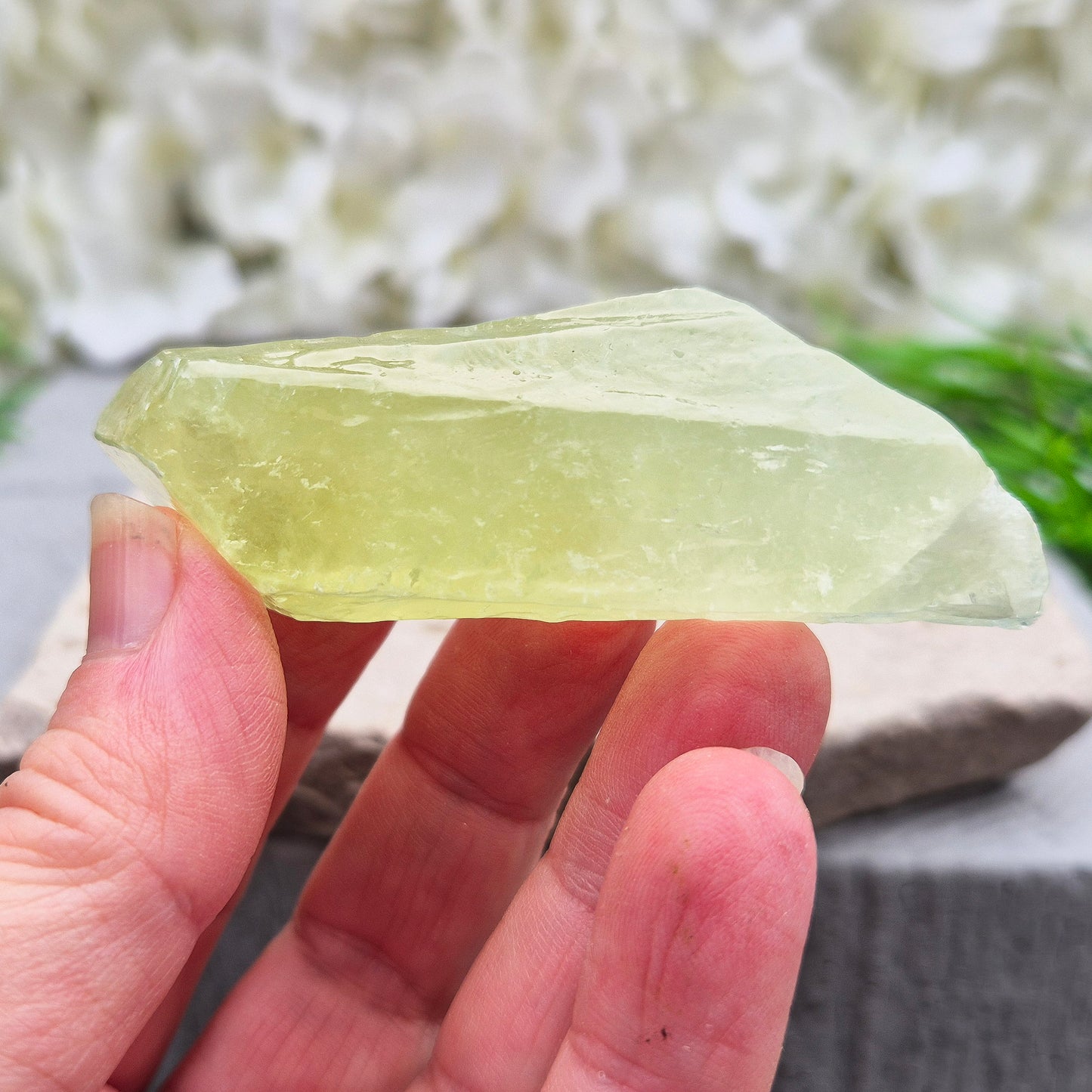 Green Calcite Crystal, Natural Gemstone, 36 to 38