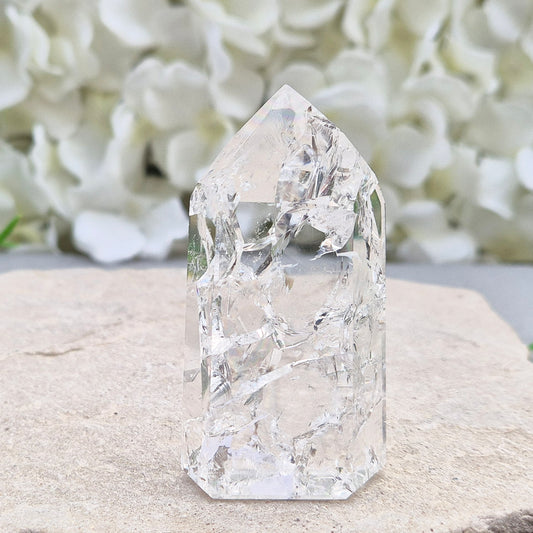 Amplify energy with this Fire and Ice Quartz point. Perfect for clarity, healing, and balancing ying-yang energies.