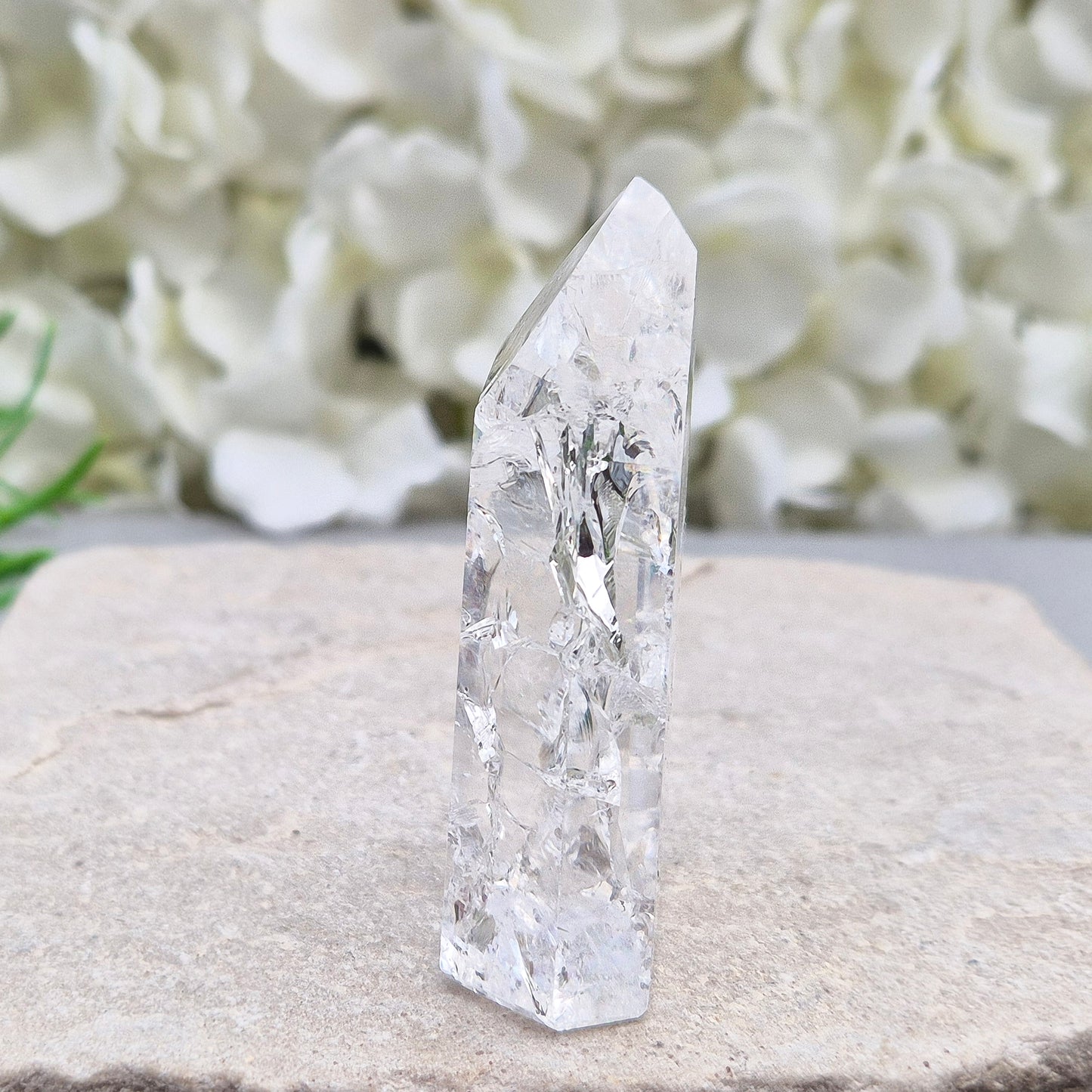 Fire and Ice Point, Rainbow Quartz Crystal Point