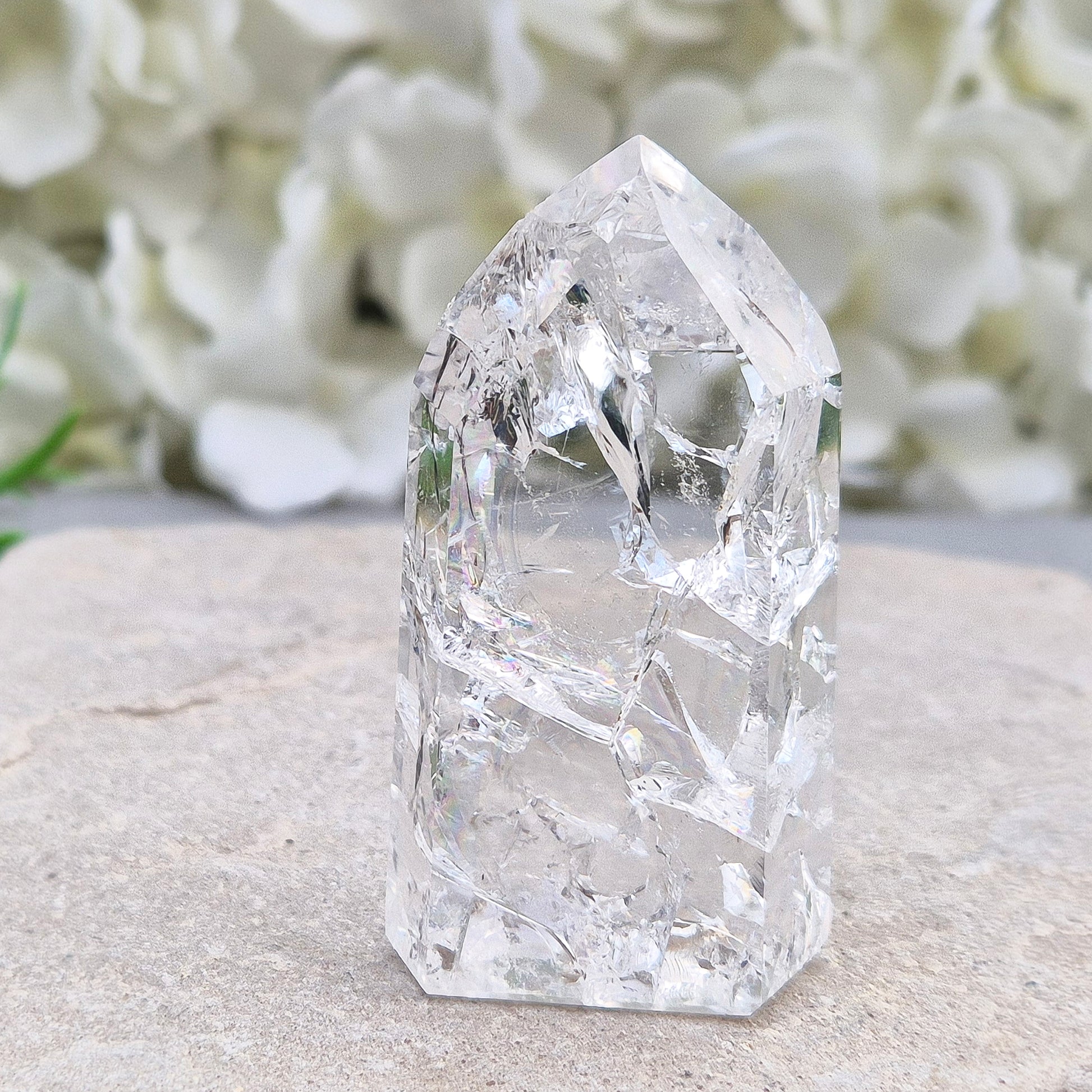 Amplify energy with this Fire and Ice Quartz point. Perfect for clarity, healing, and balancing ying-yang energies. 