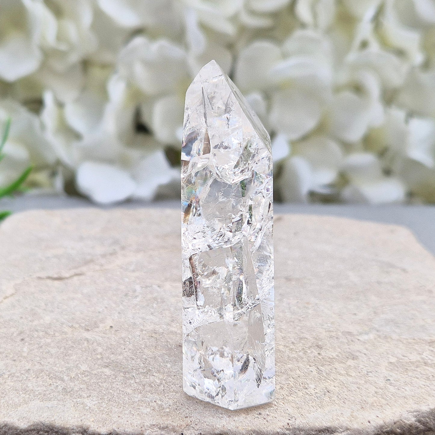 Amplify energy with this Fire and Ice Quartz point. Perfect for clarity, healing, and balancing ying-yang energies. 