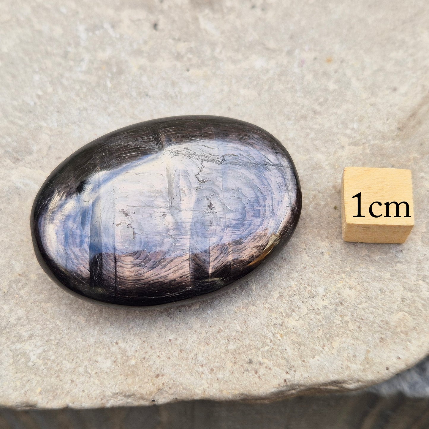 Violet Hypersthene Crystal Palm Stone