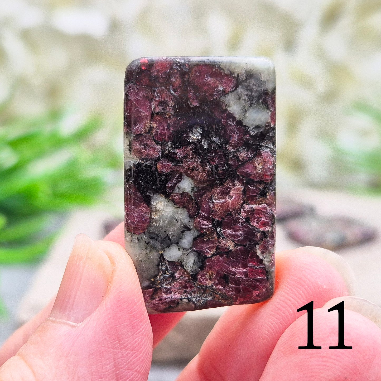 Eudialyte Crystal, Grade A Polished Gemstone