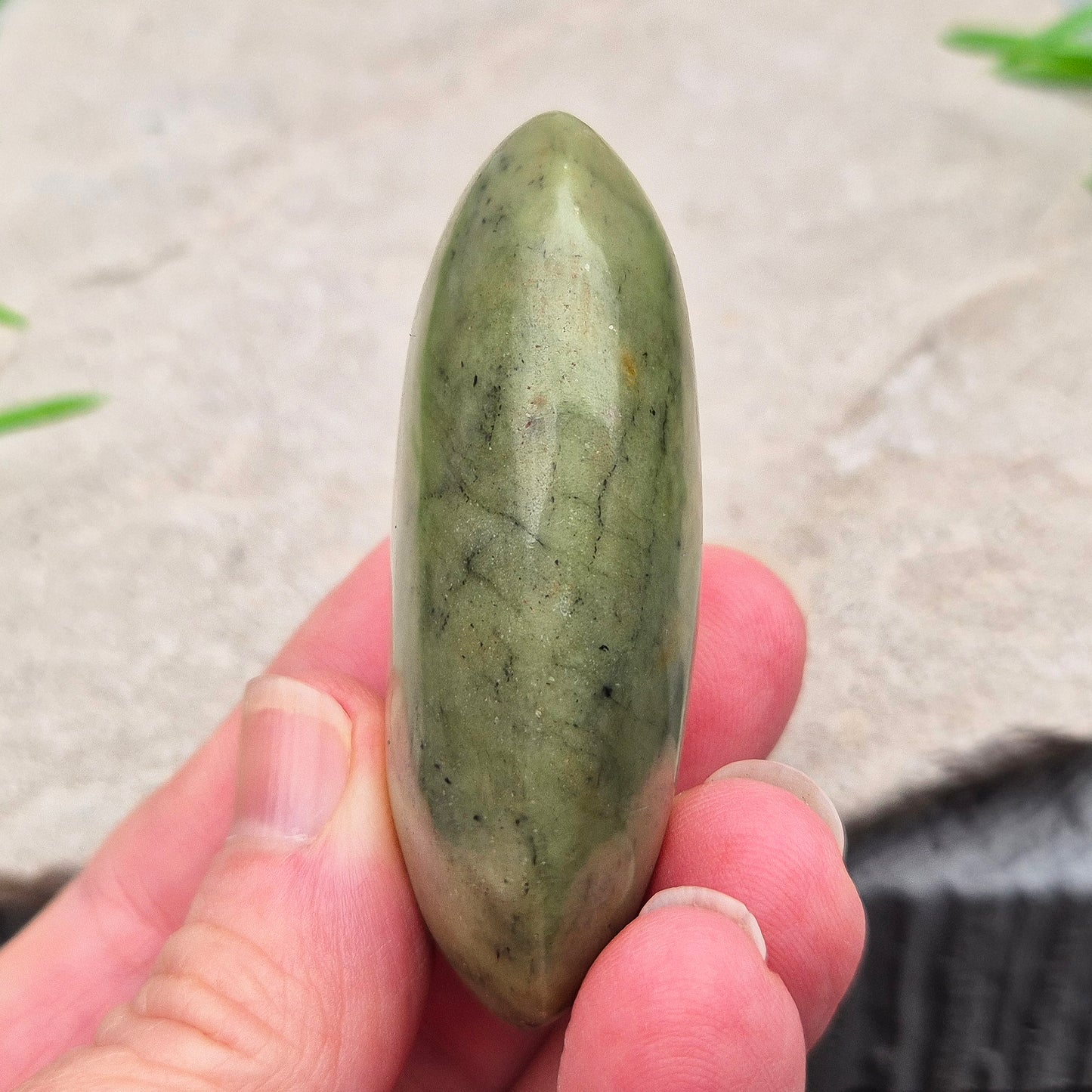 Nephrite Jade Crystal Palm Stone