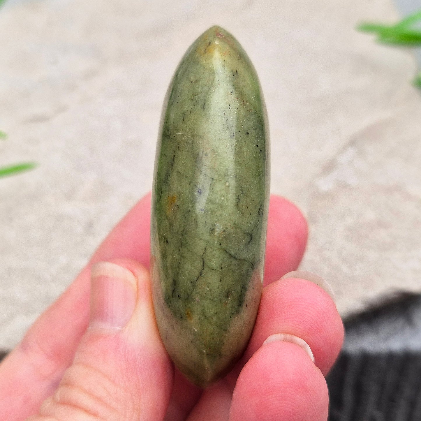 Nephrite Jade Crystal Palm Stone
