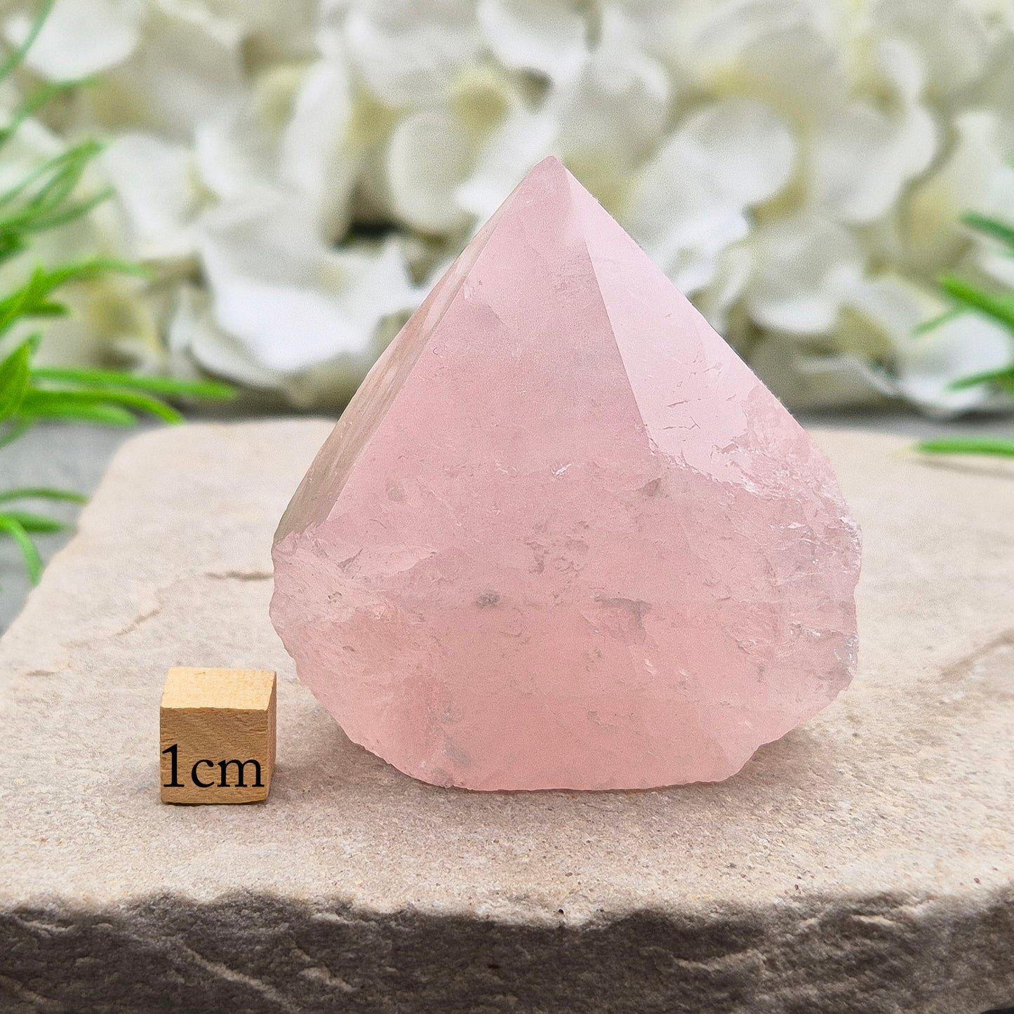 Lovely Rose Quartz standing point from Brazil. Promotes self-love, calm, and emotional healing. Perfect for display, meditation, or heart chakra work. 