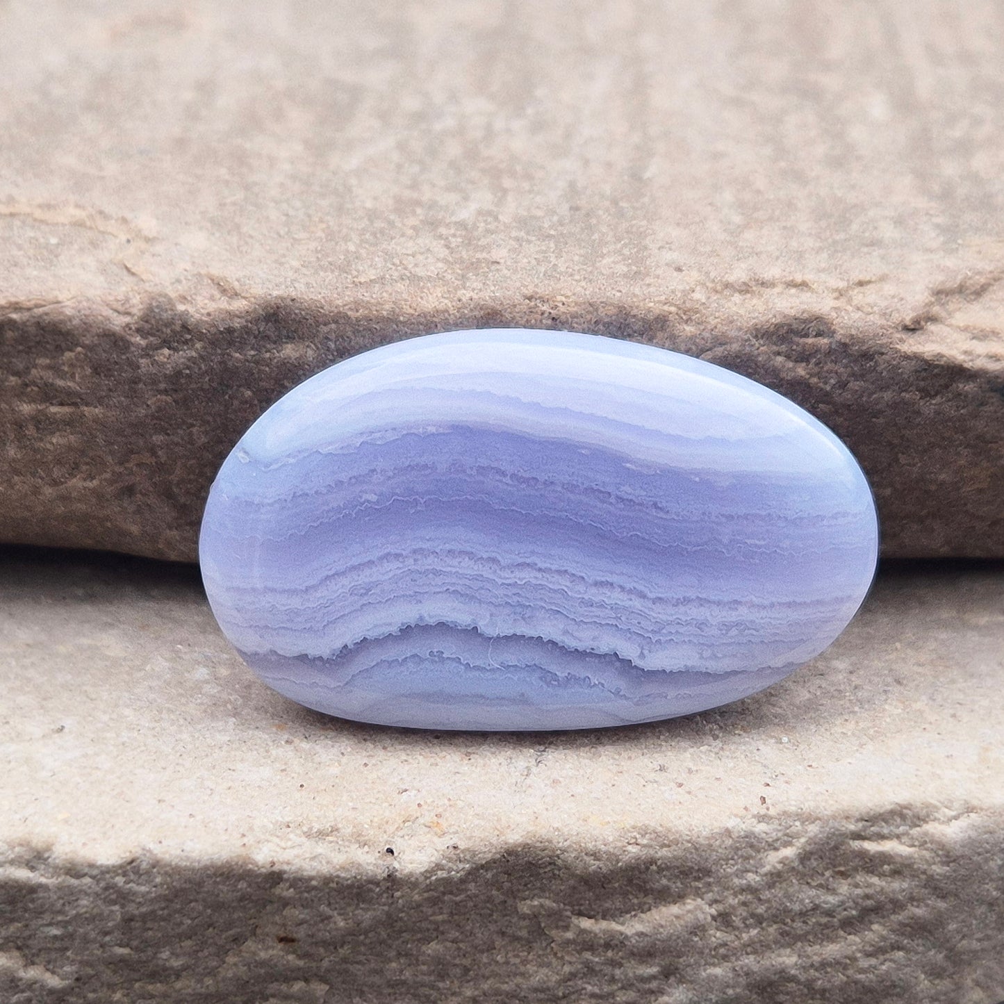 Blue Lace Agate Crystal Palm Stone