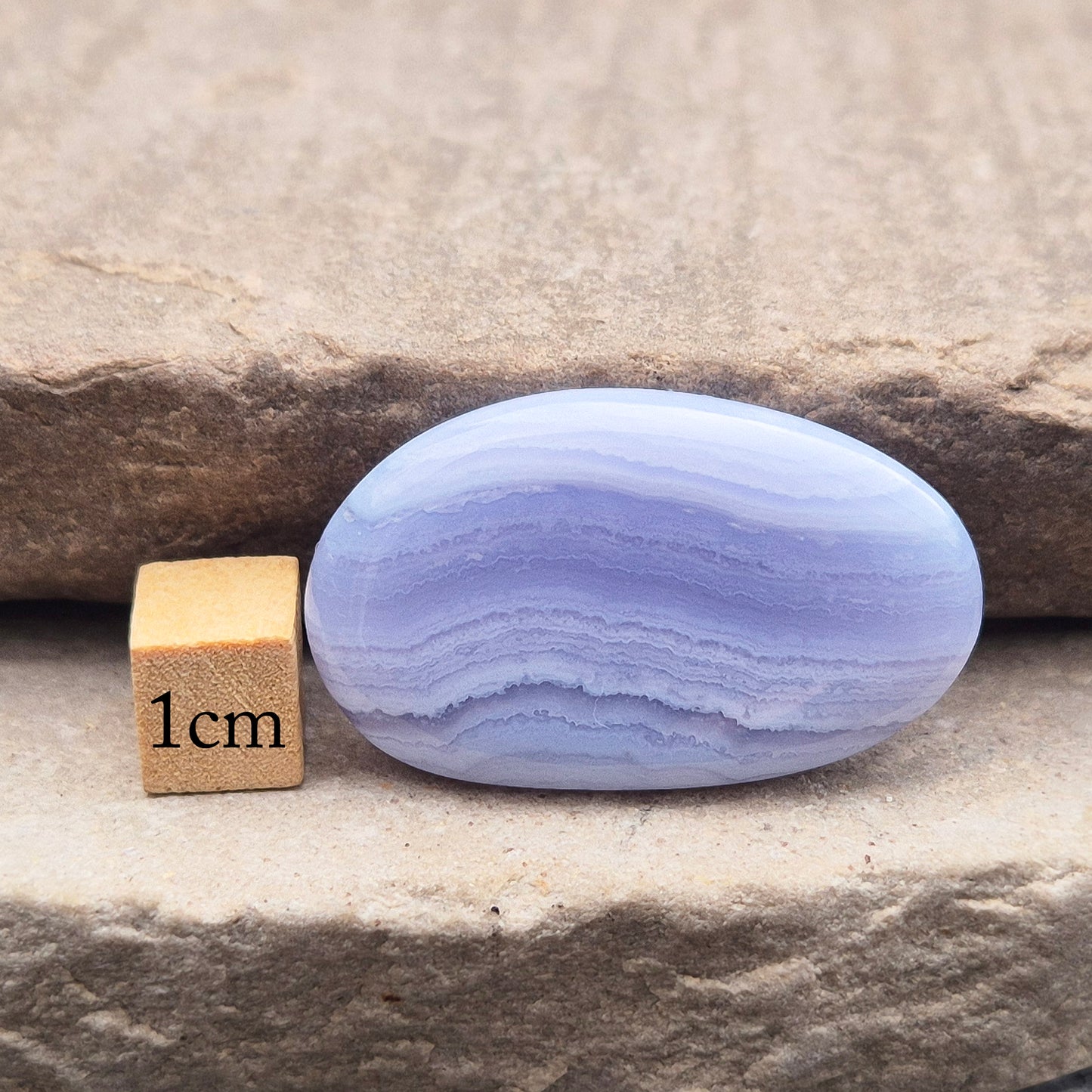 Blue Lace Agate Crystal Palm Stone