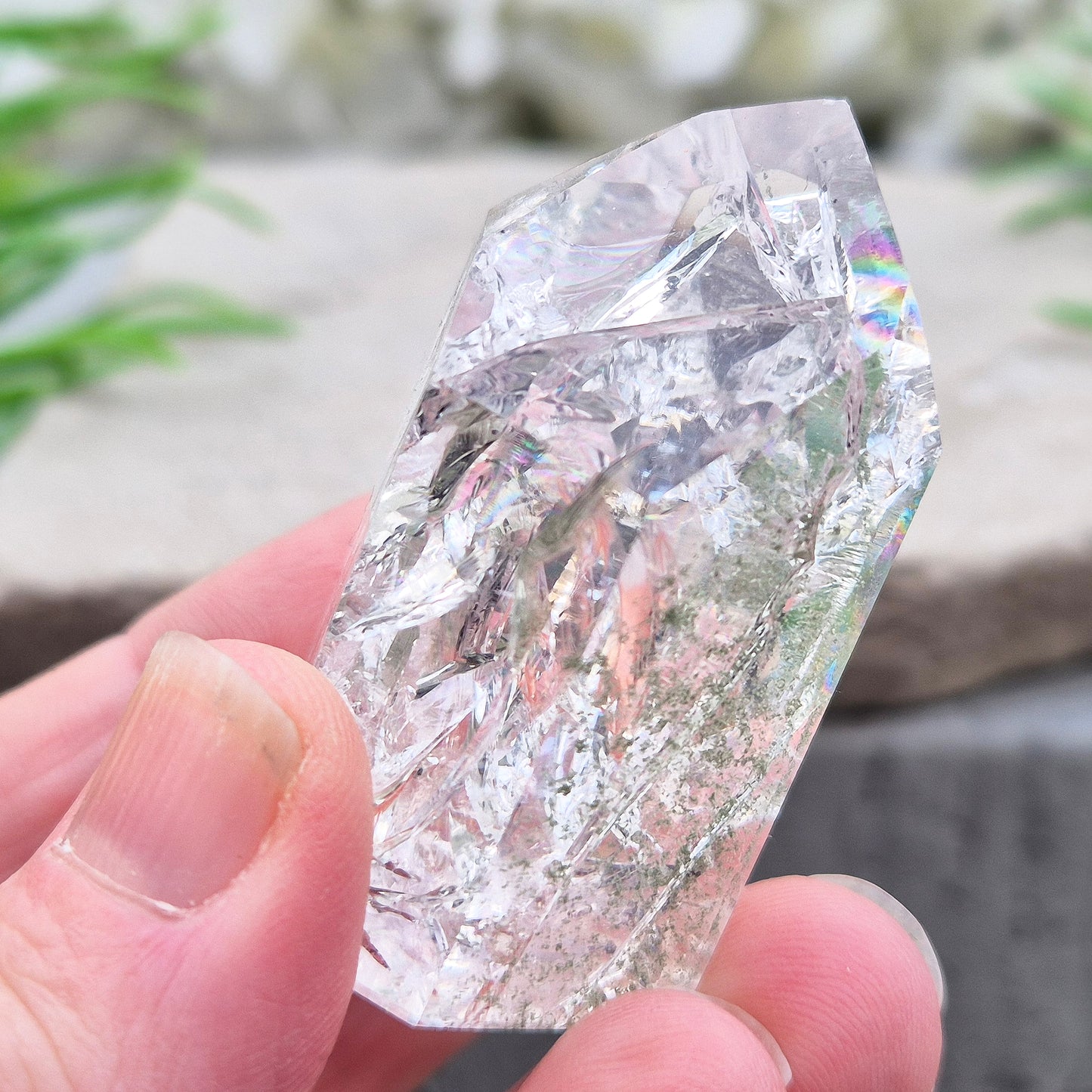 Fire and Ice Quartz Point, Rainbow Quartz Crystal Point