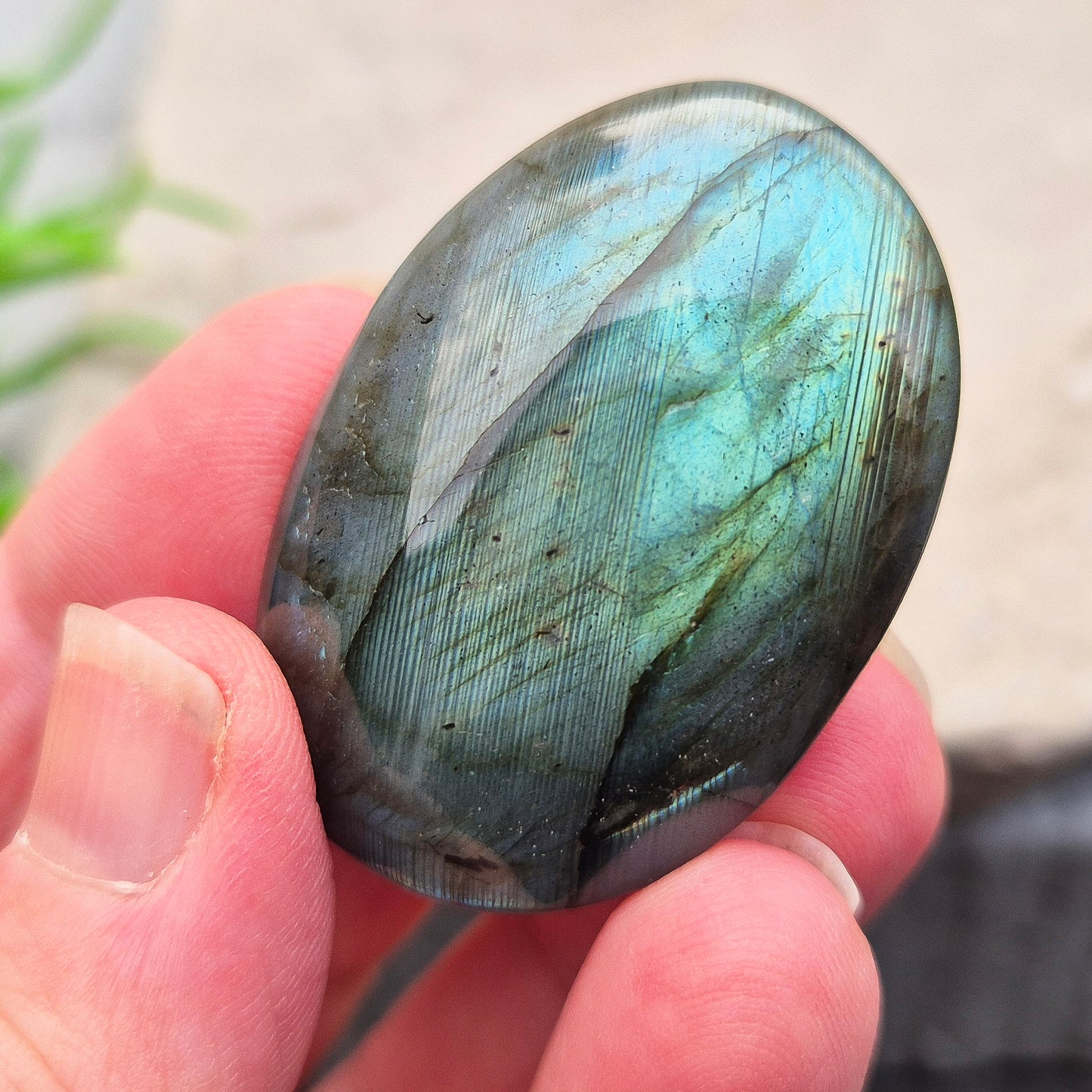 Labradorite Crystal Palm Stone