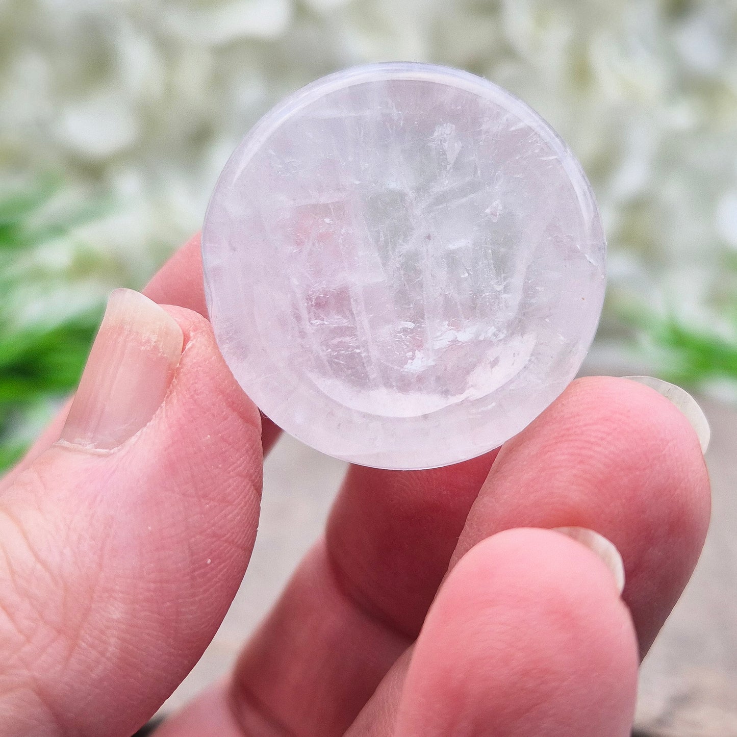 Polished Clear Quartz sphere holder made from natural Brazilian quartz. A bright, balanced display stand for crystal balls and collectors.