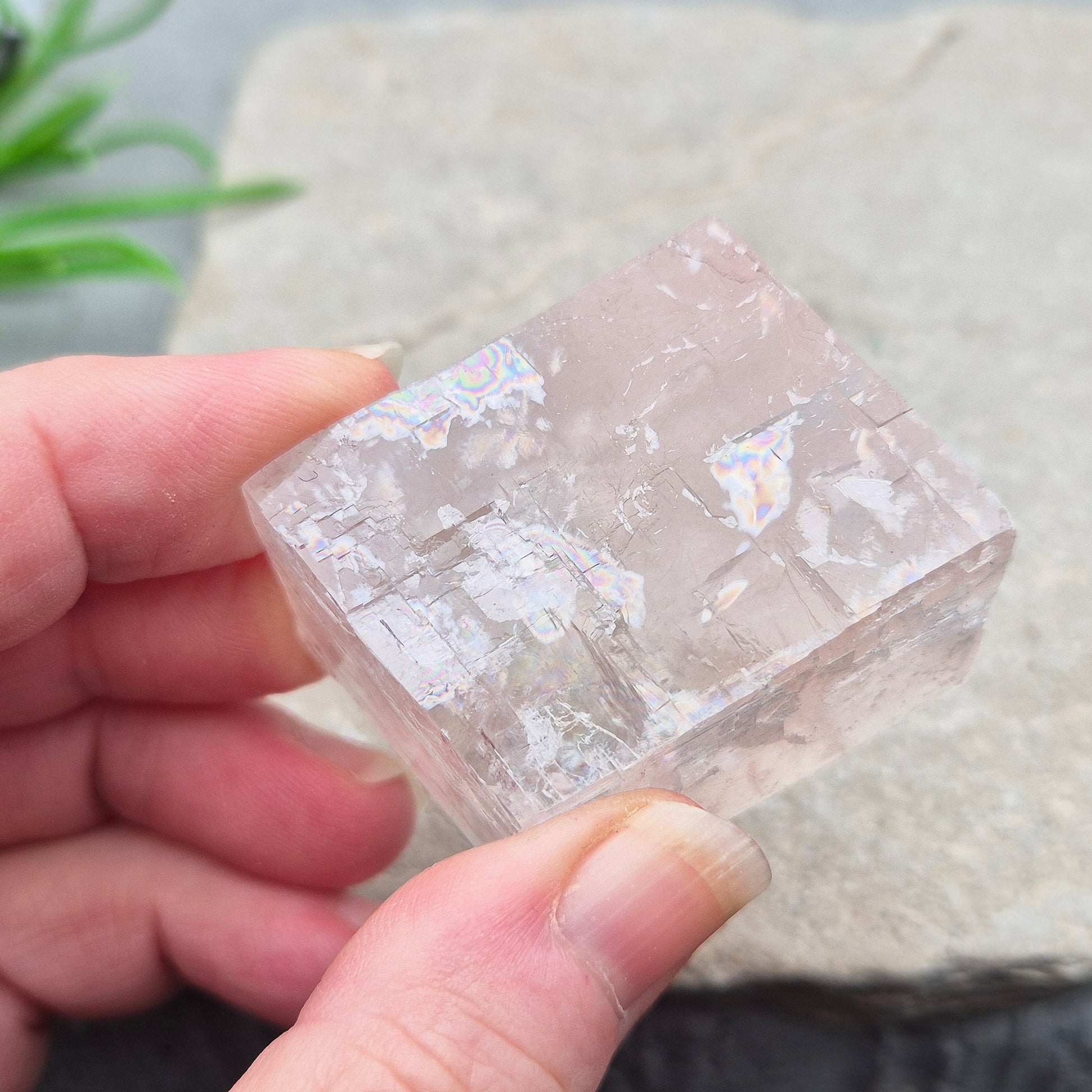 Pale pink watermelon calcite, no green hues, from Mexico. Ideal for heart chakra support, emotional calm, and gentle self-care with nurturing energy.
