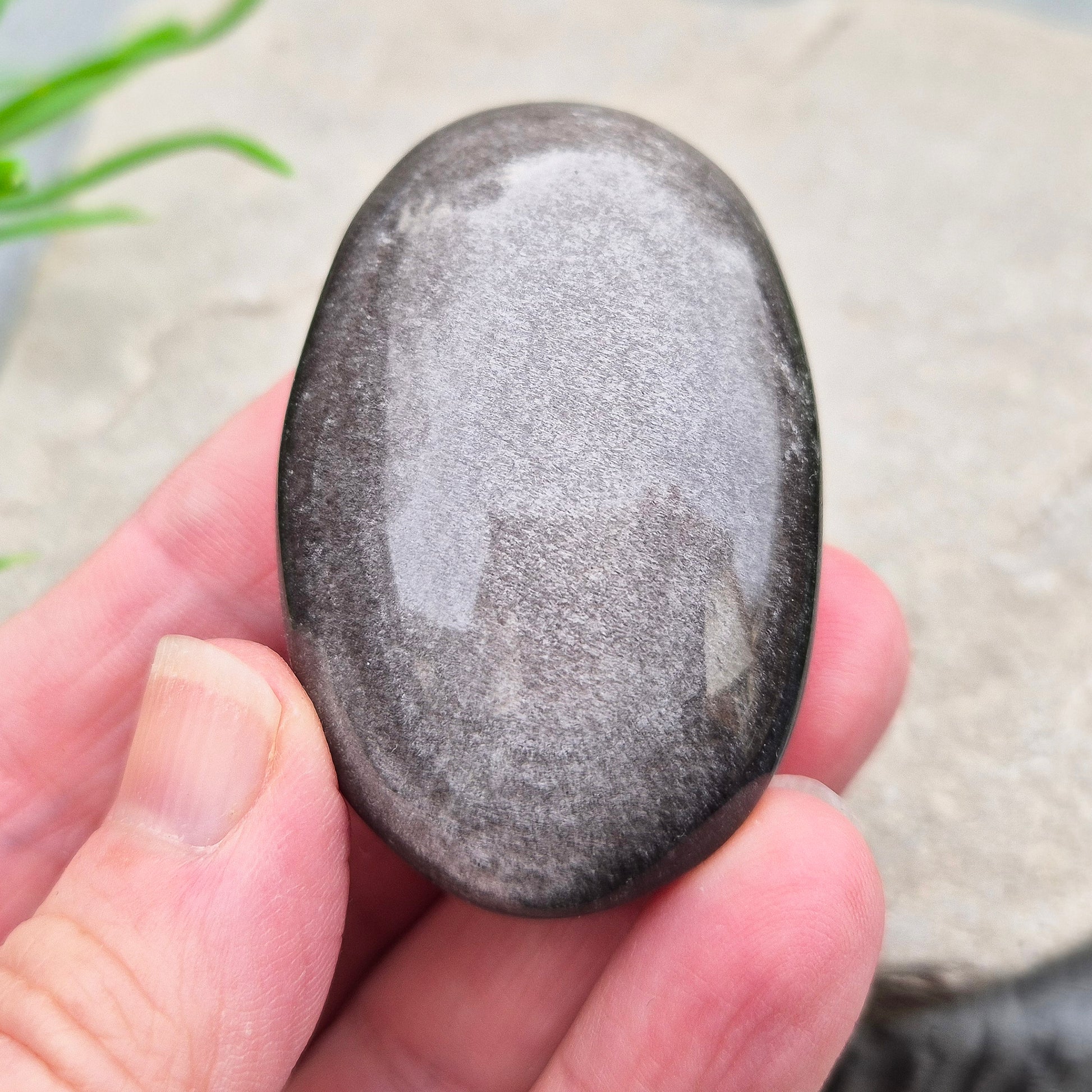 Grounding and protective Silver Sheen Obsidian crystal that enhances self-awareness, inner strength, and emotional balance.
