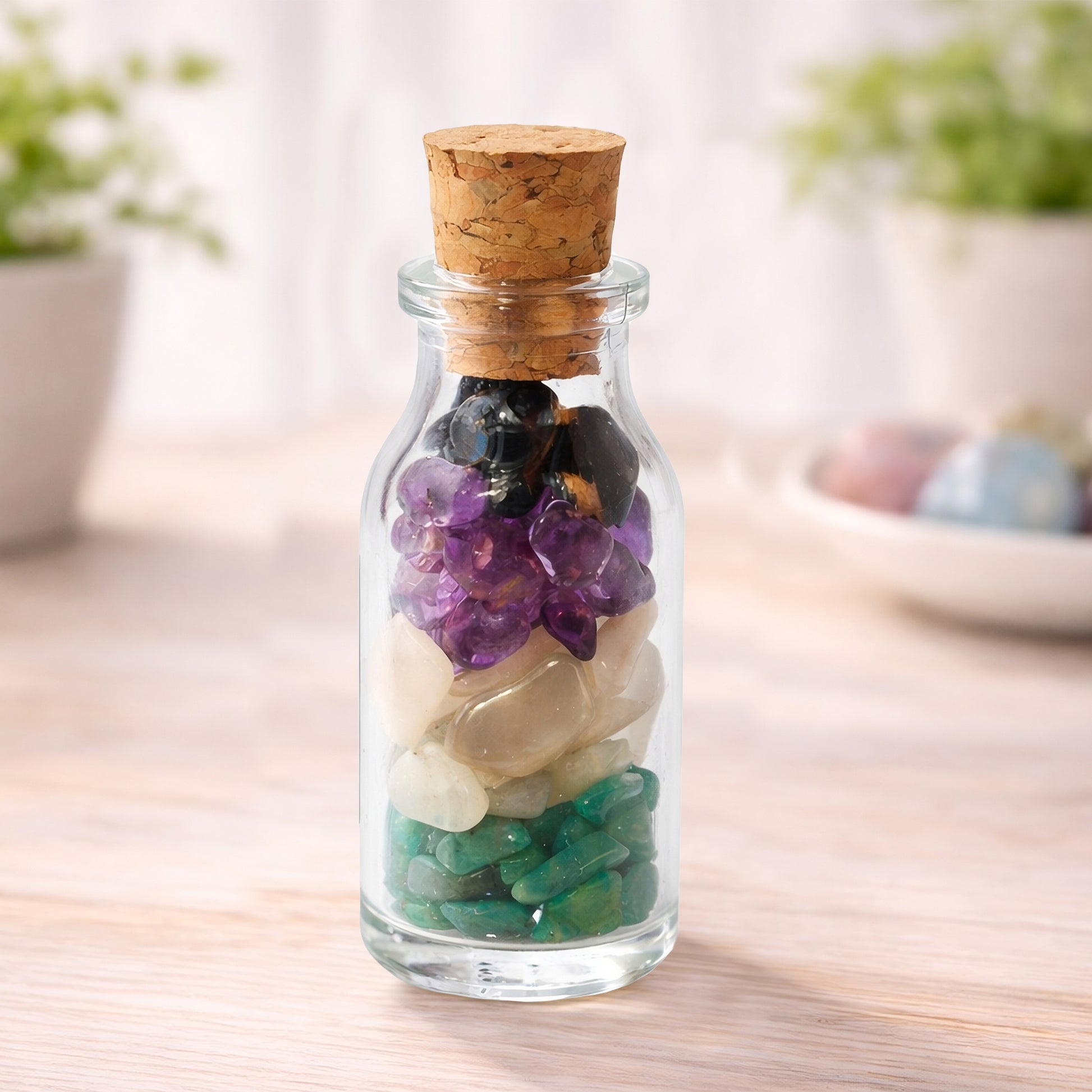 Soft Reset — a calming crystal blend with Amazonite, Amethyst, Snowflake Obsidian and Moonstone. A gentle support gift for stress, overwhelm, and busy minds.