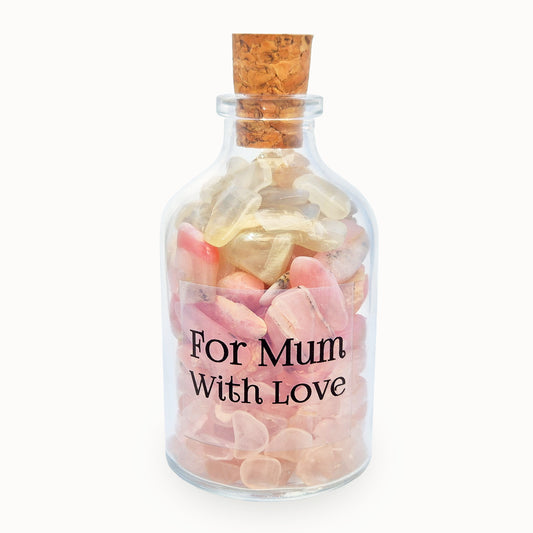 For Mum, With Love — a nurturing crystal blend of Rose Quartz, Pink Opal and Moonstone. A meaningful gift to show love, comfort, and appreciation.