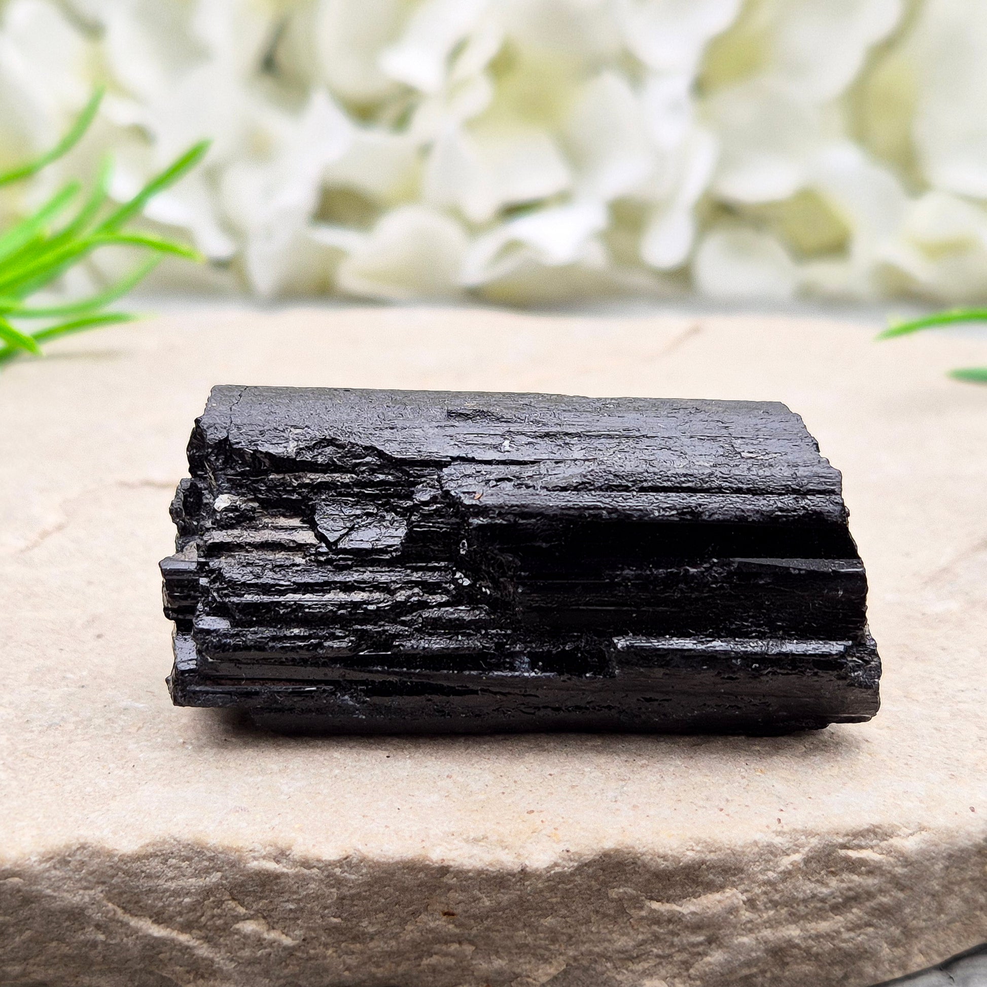 Natural Black Tourmaline crystal. Strong protective crystal that helps you feel safe, calm, clear-minded, and emotionally strong.